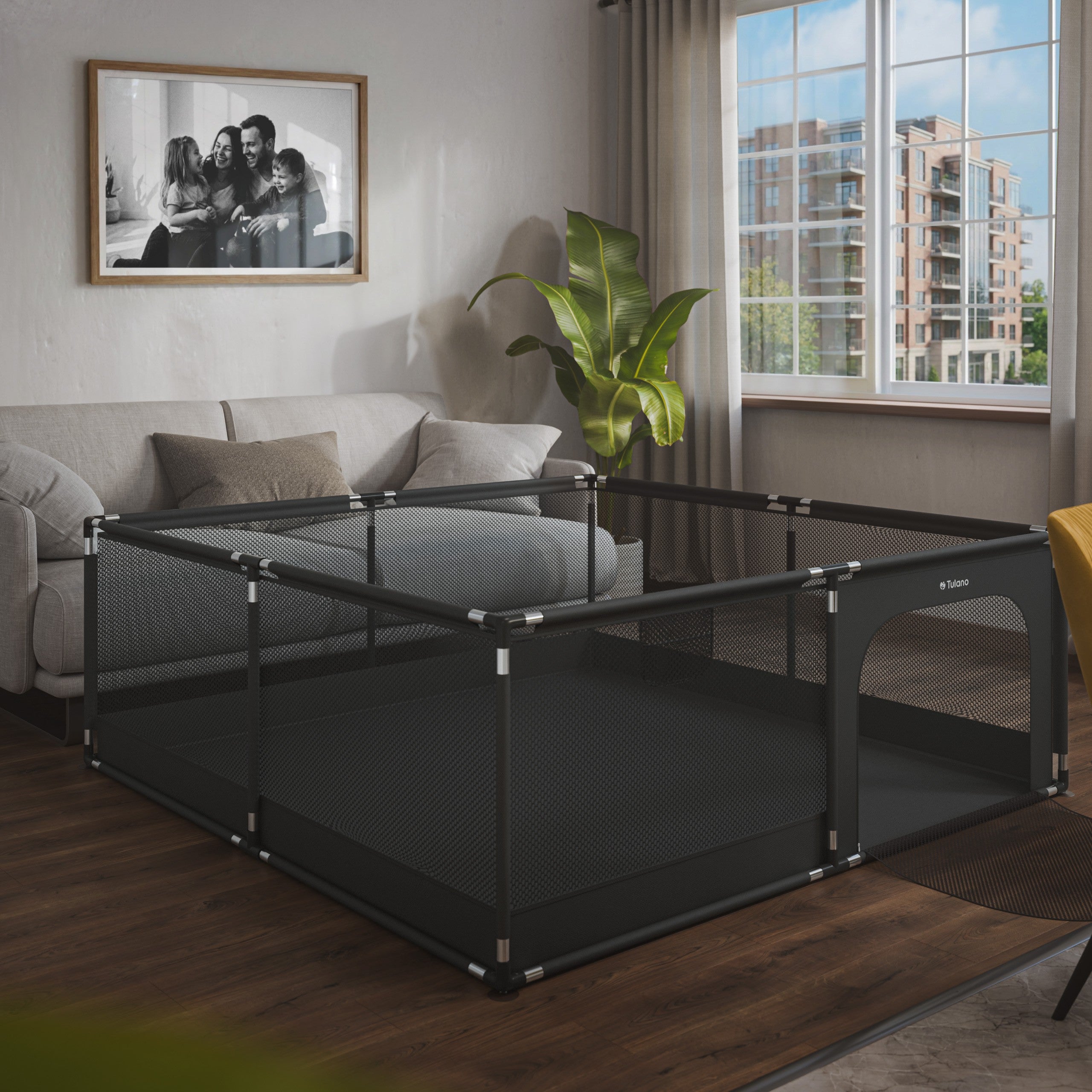 Dětská ohrádka Tulano Cozy 28 Graphite – 200 cm