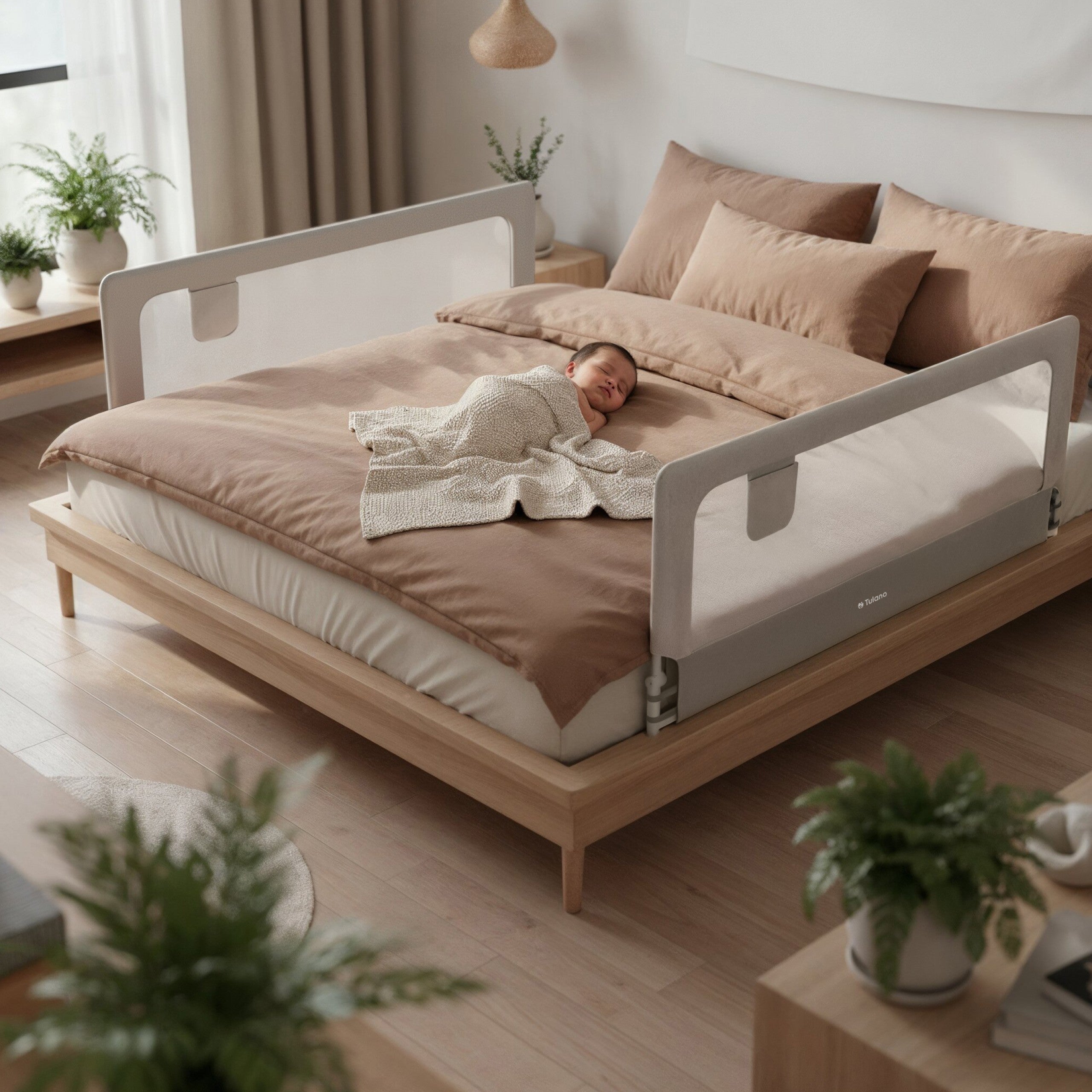 Zábrana na postel 200cm Tulano Cover 30 bílo-šedá