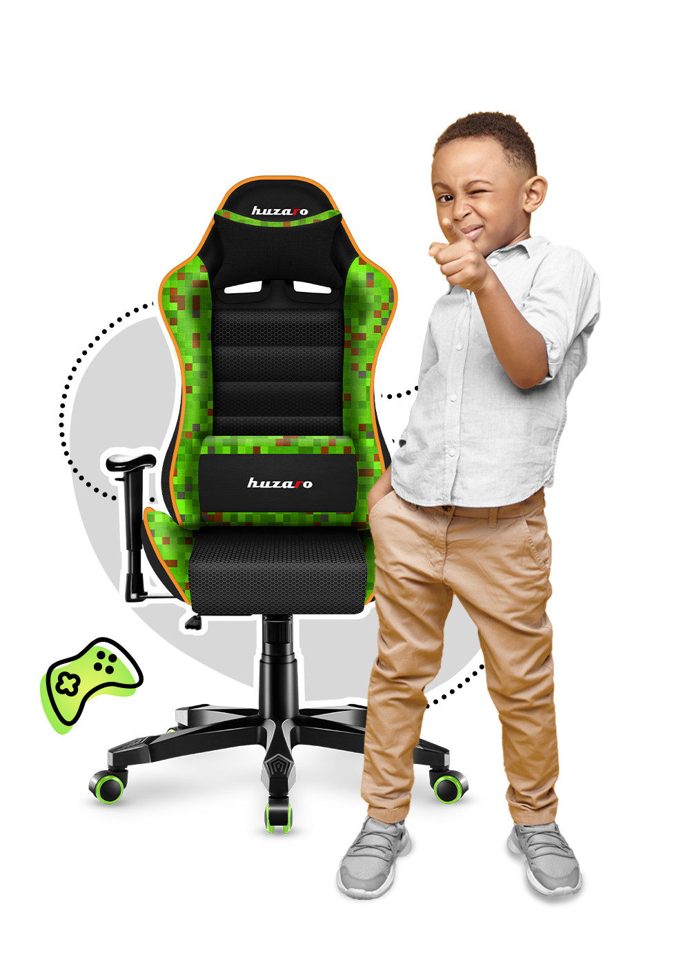 Herní židle pro dítě HUZARO RANGER 6.0 Pixel Mesh