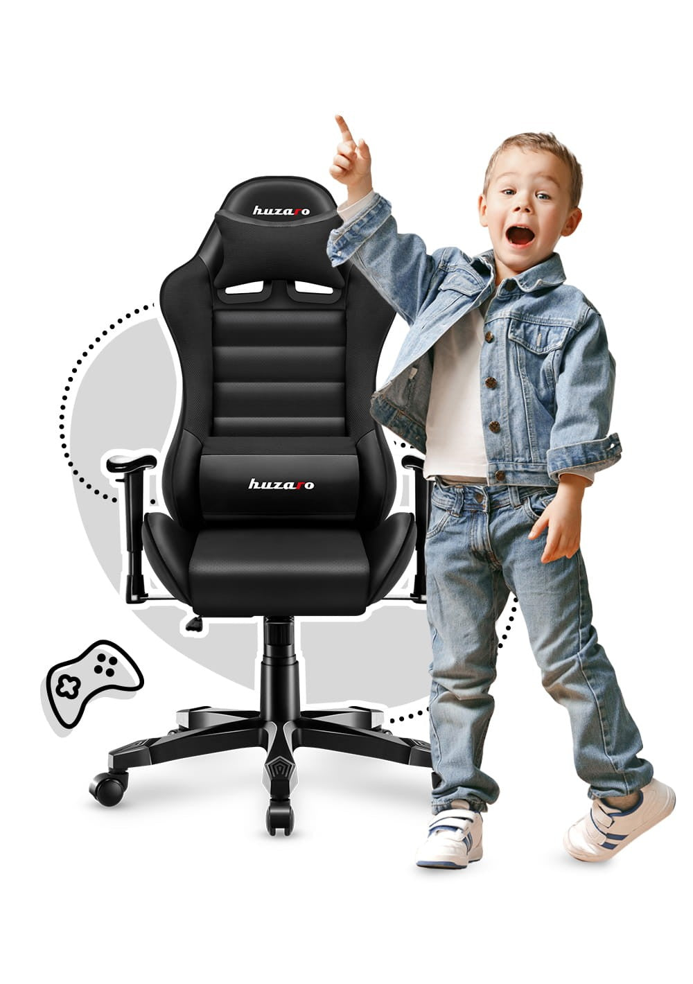 Herní židle pro děti HUZARO RANGER 6.0 Black