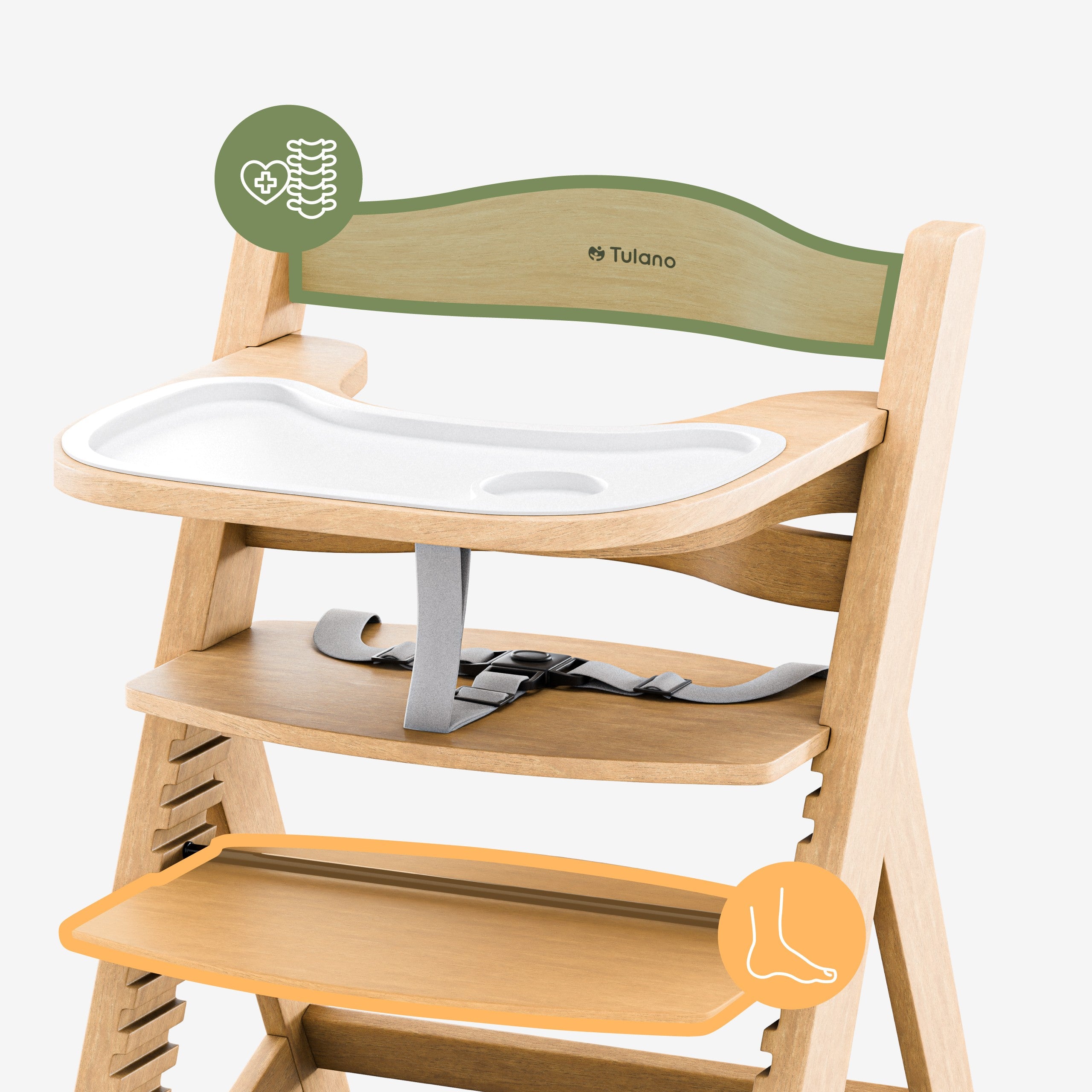 Dřevěná jídelní židlička Tulano Morsel 40 Natural