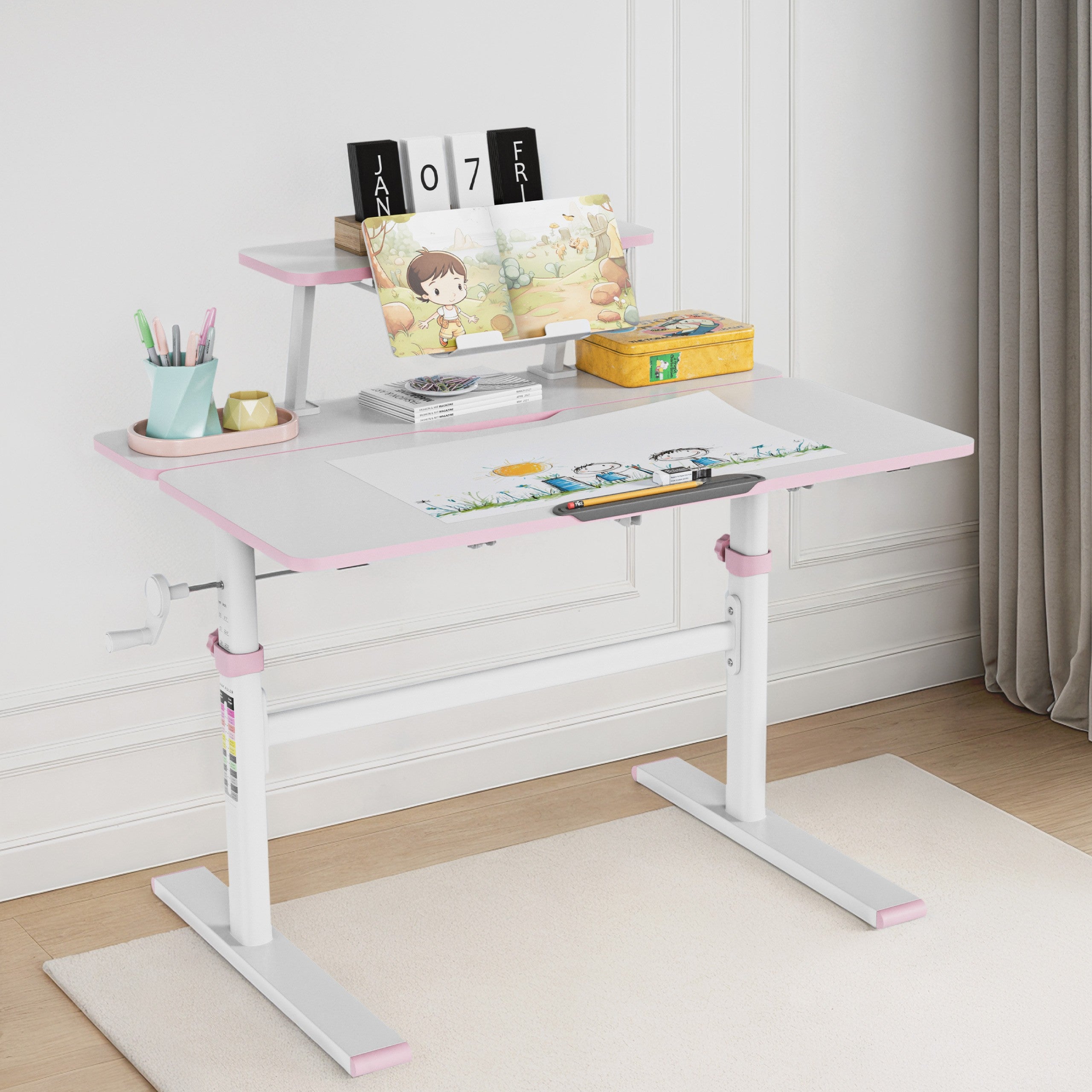 Dětský nastavitelný stůl Mark Adler Study 3.7 Pink 90 cm