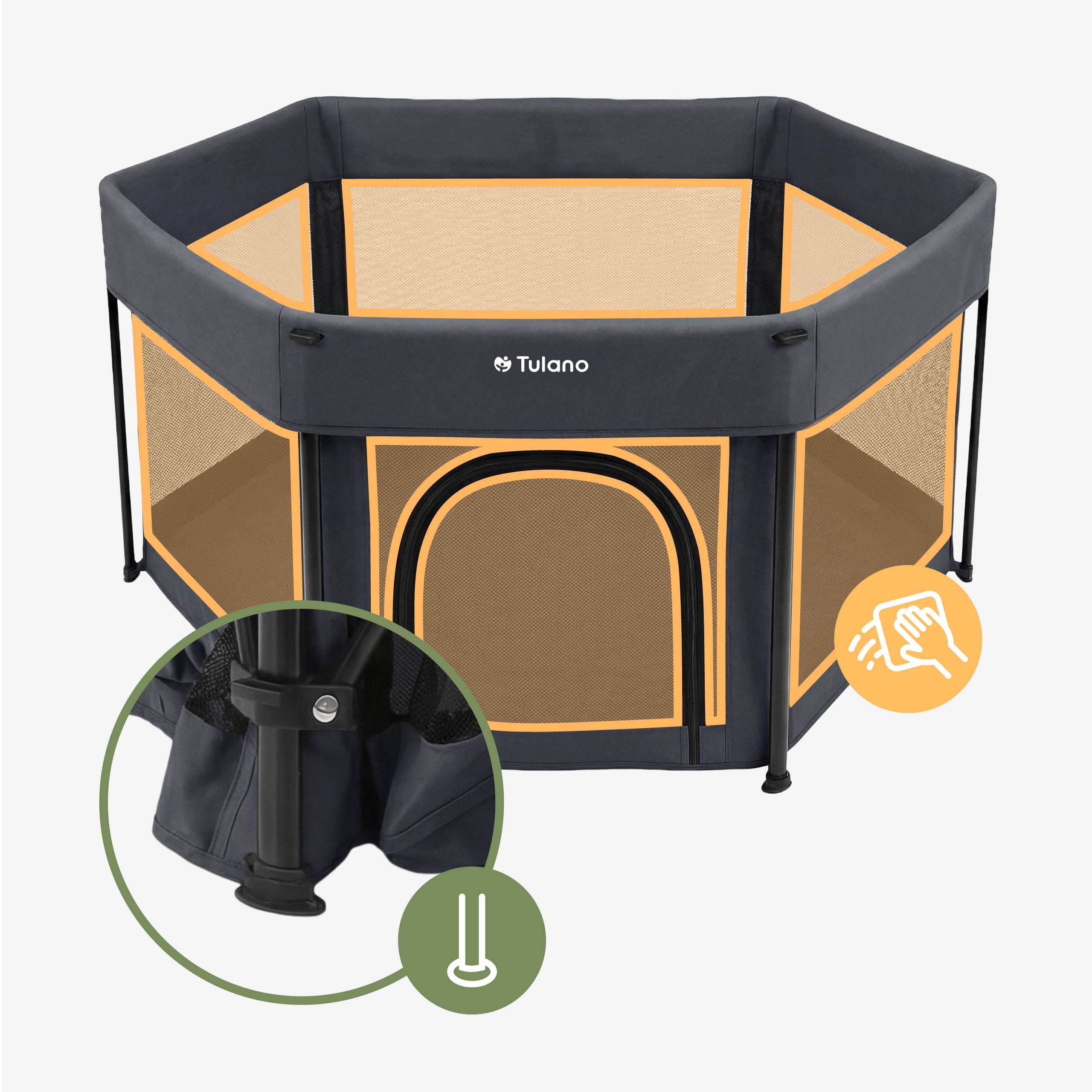 Cestovní postýlka Tulano Cozy 30 Graphite