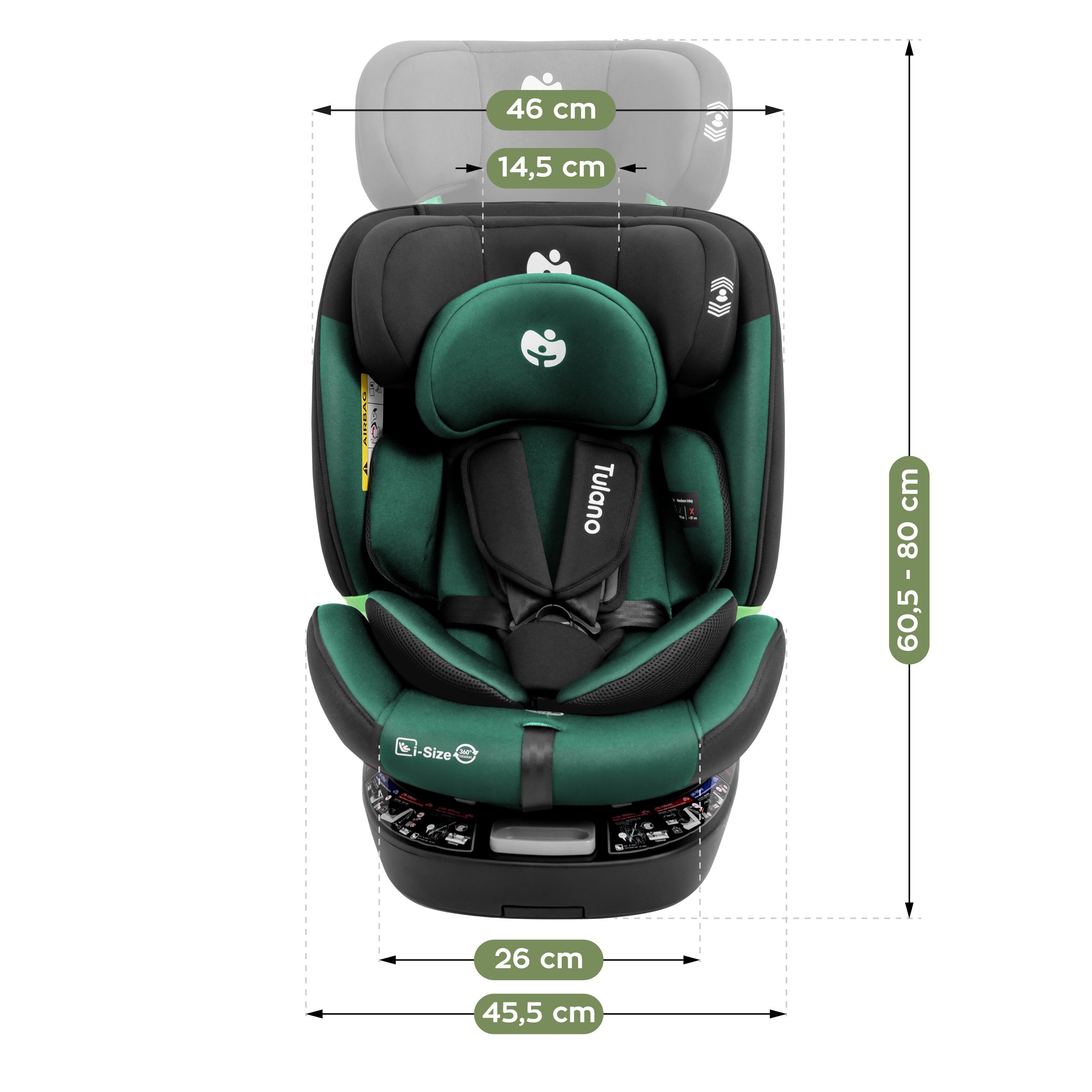 Otočná autosedačka Tulano Loom 35 Black Green