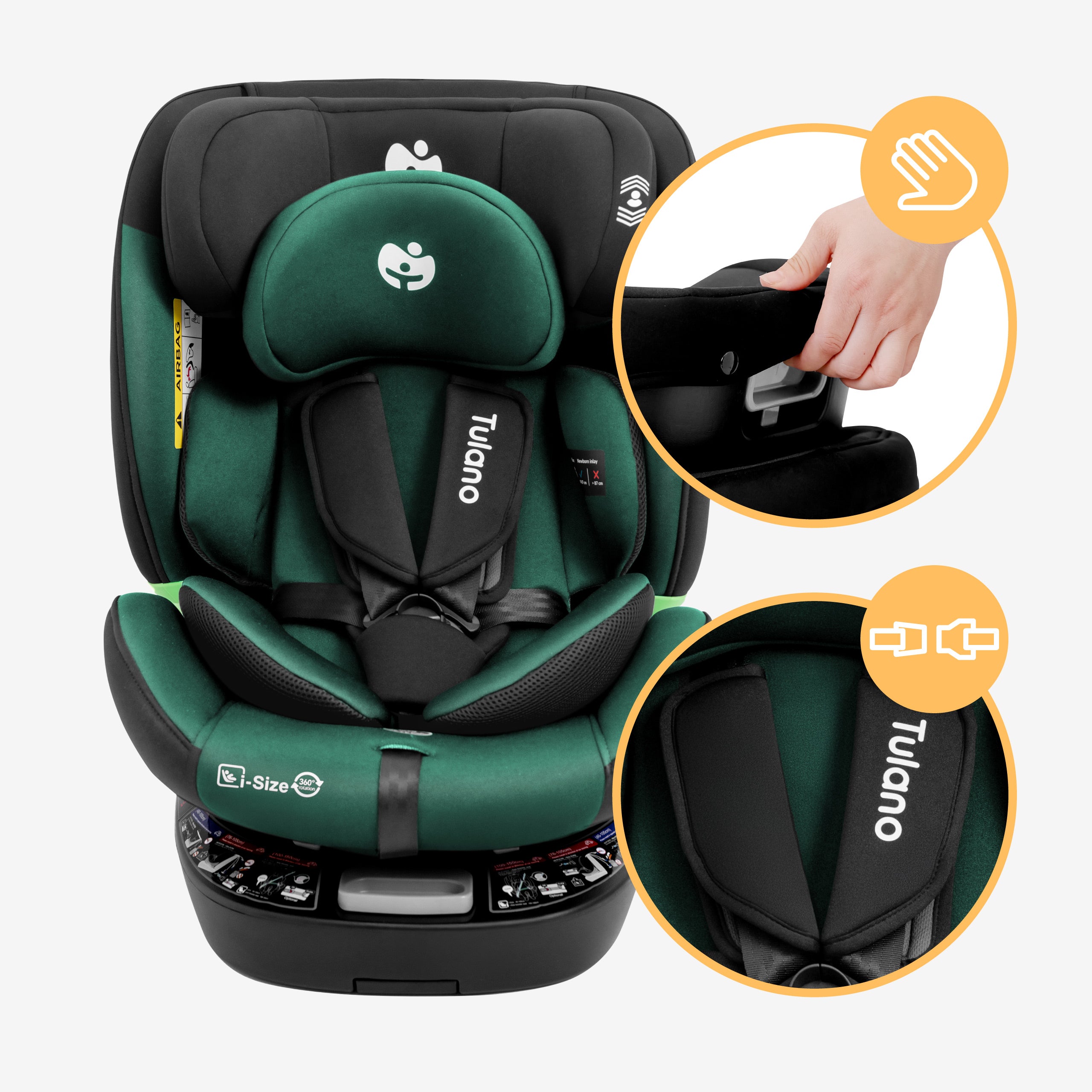 Otočná autosedačka Tulano Loom 35 Black Green