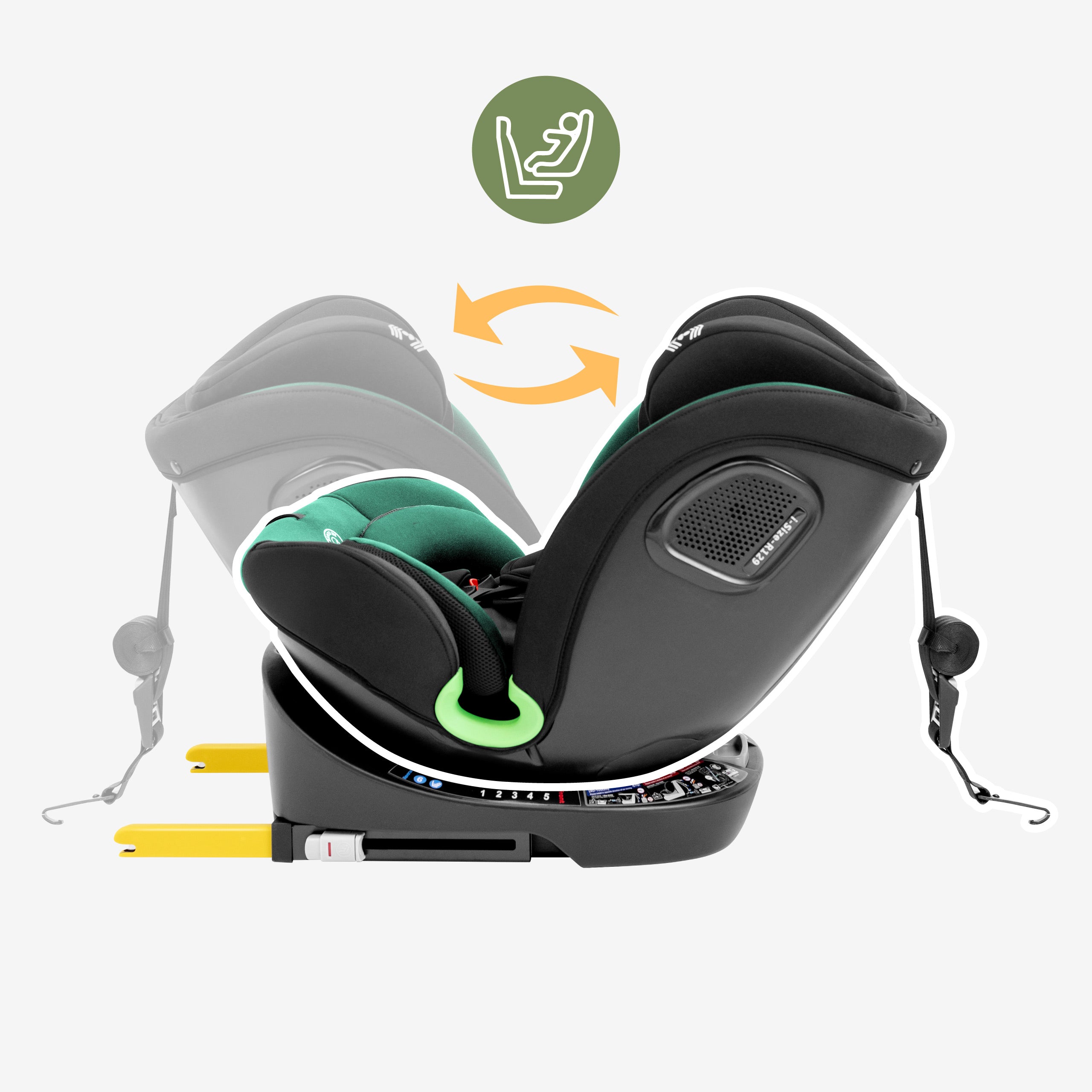 Otočná autosedačka Tulano Loom 35 Black Green