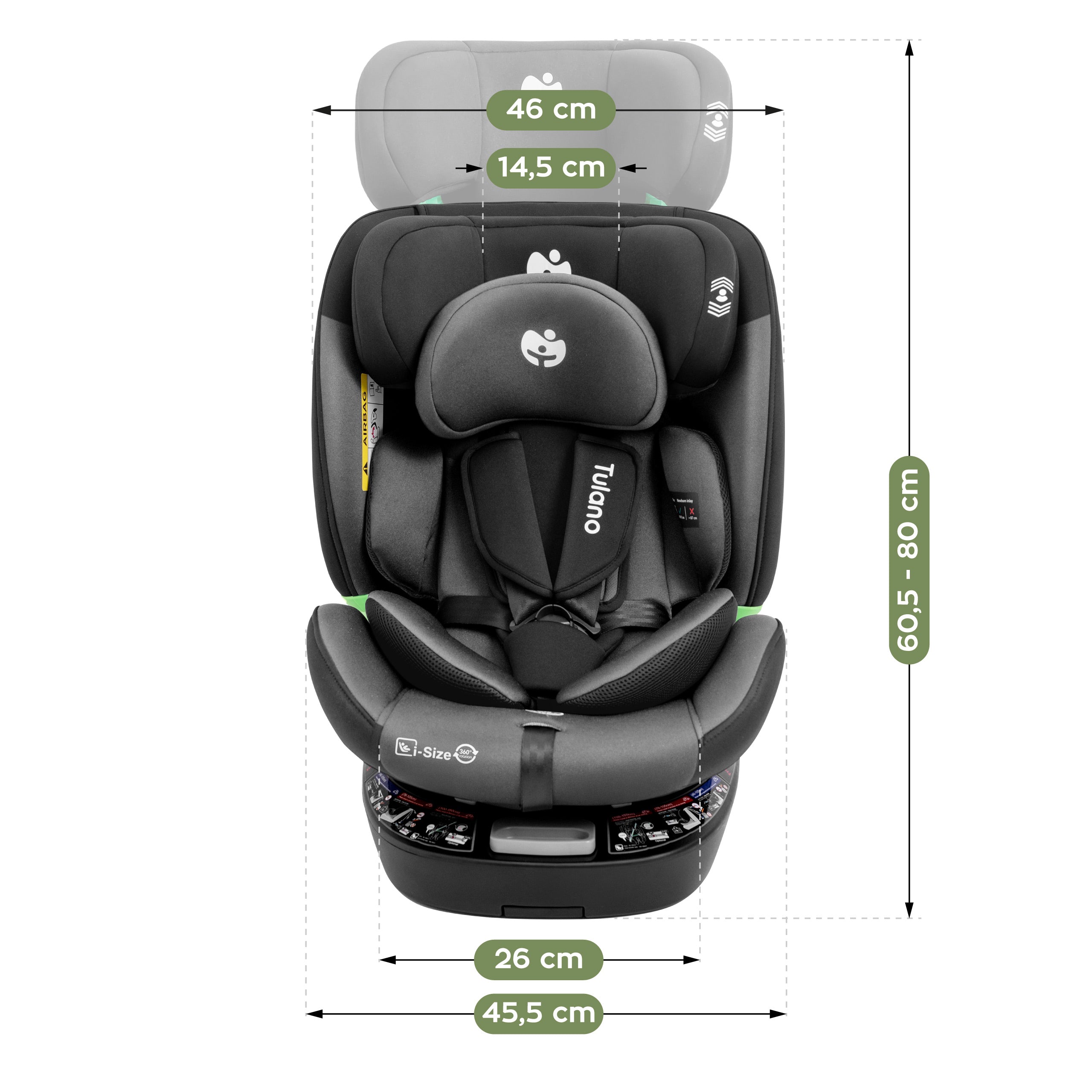 Autosedačka otočná Tulano Loom 35 Black Grey