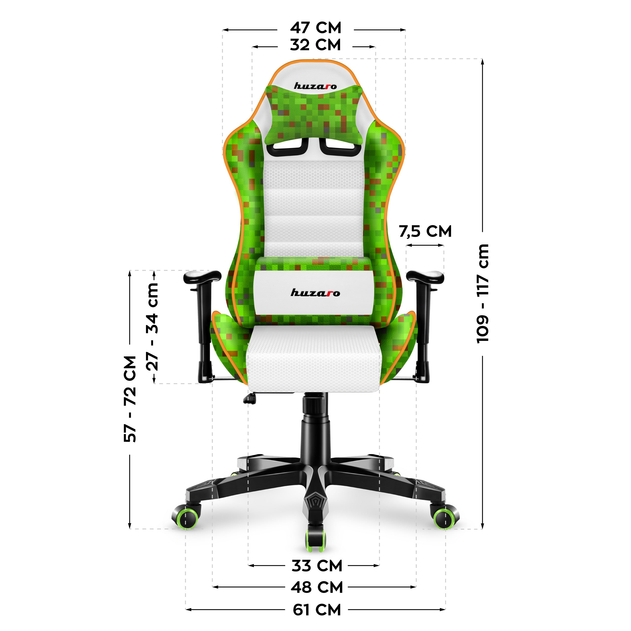 Herní židle pro děti Huzaro Ranger 6.0 Pixel White
