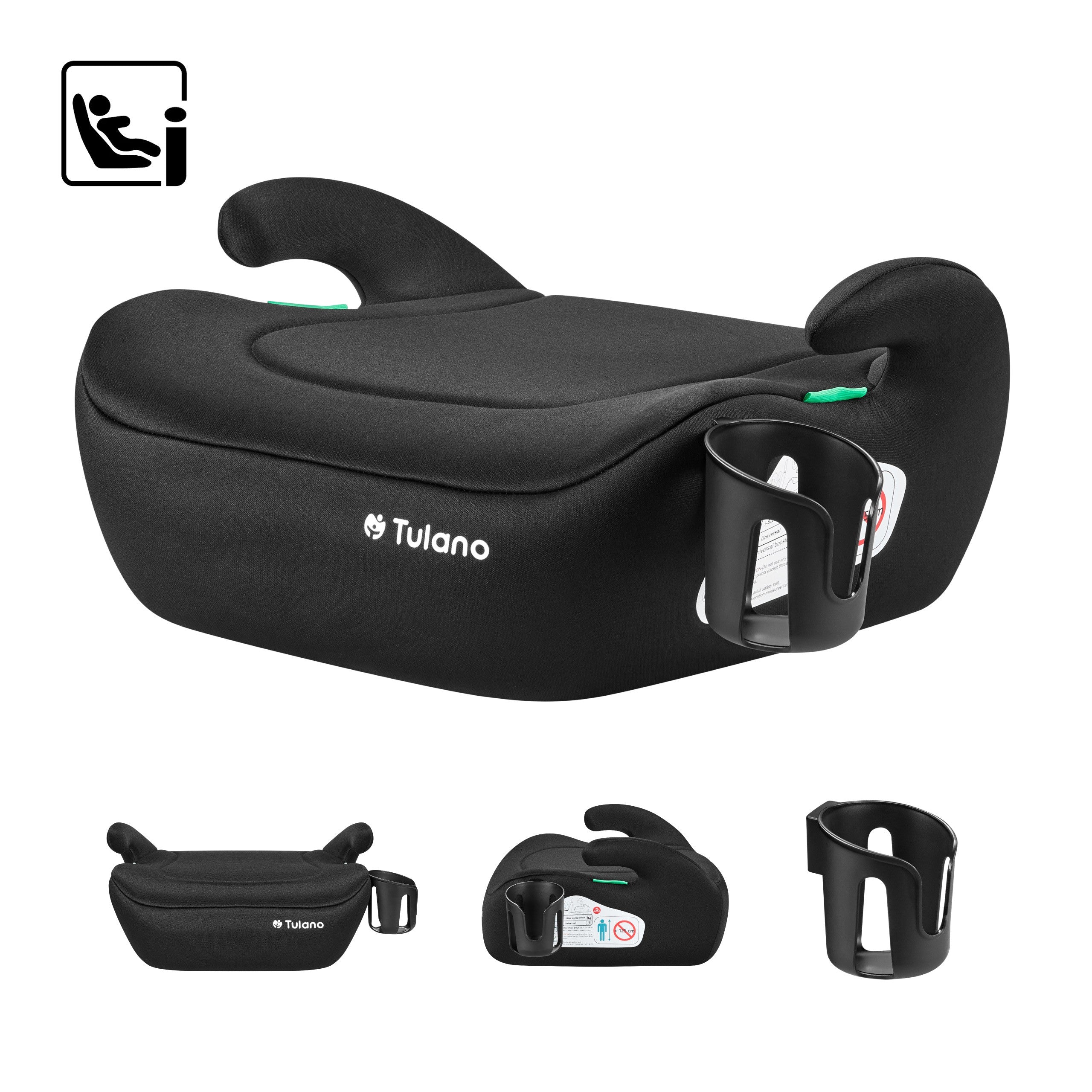 Autosedačka podsedák Tulano Cabby 20 Black 125-150cm I-Size
