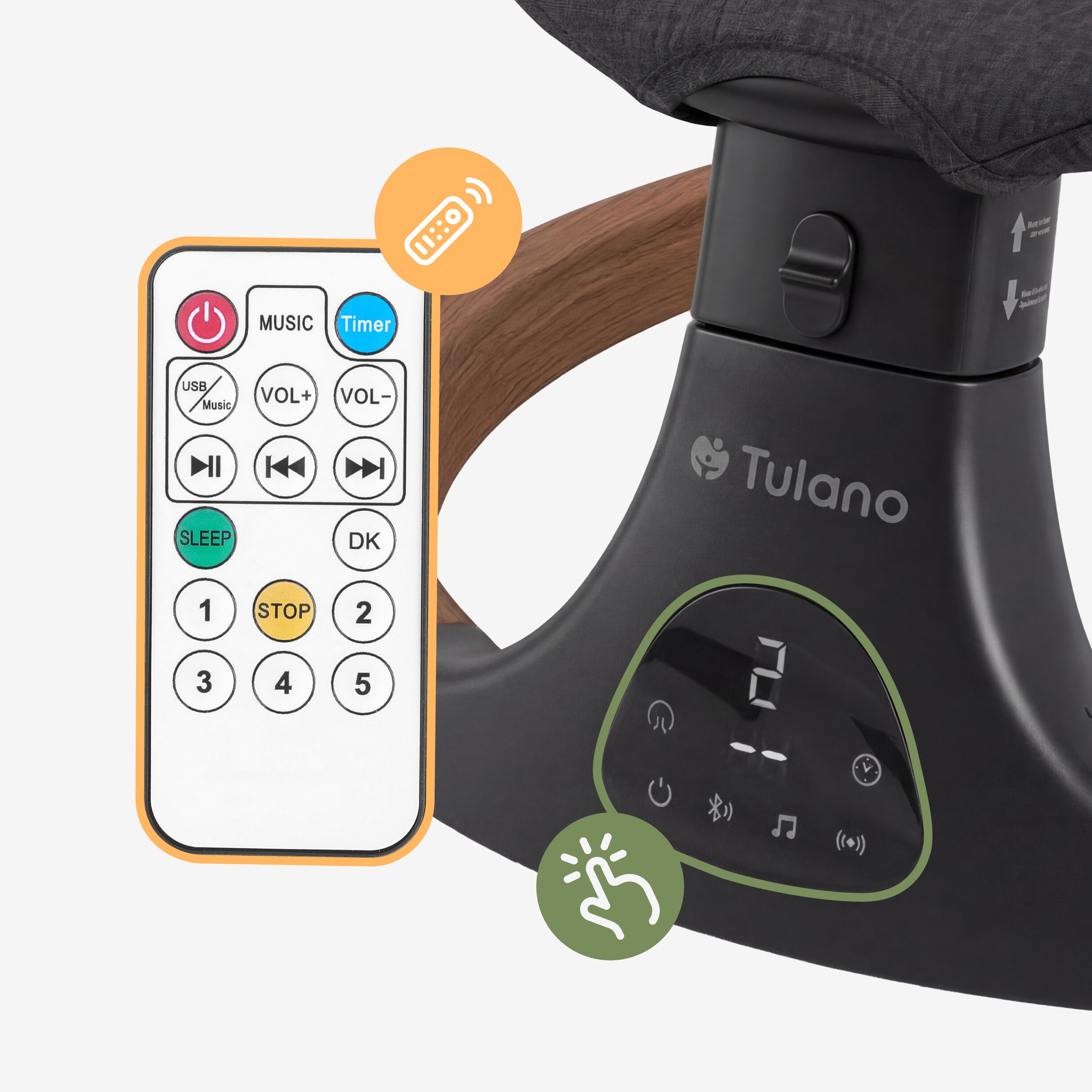 Elektronické houpací lehátko Tulano Astrid 35 Graphite