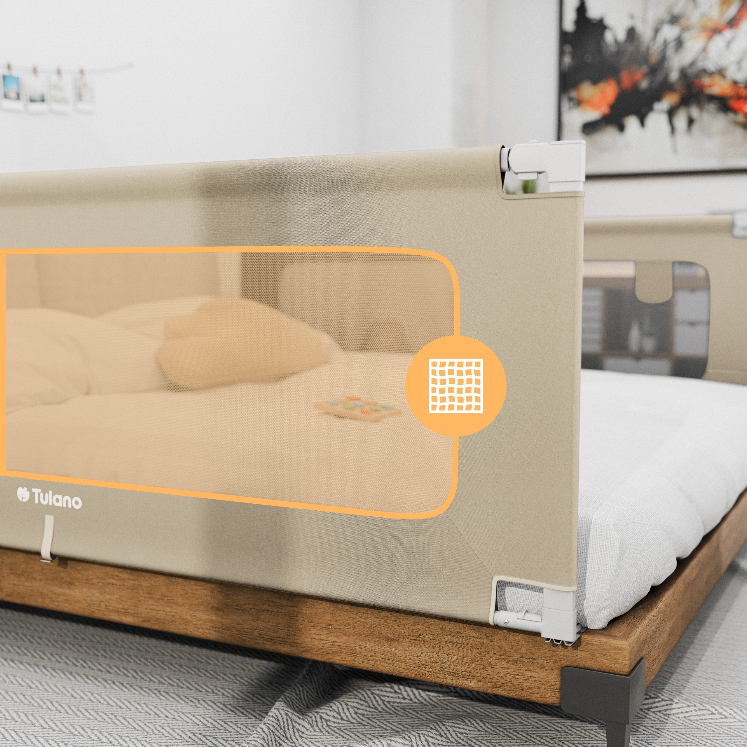 Ochranná zábrana k posteli 160 cm Tulano Cover 46 Beige
