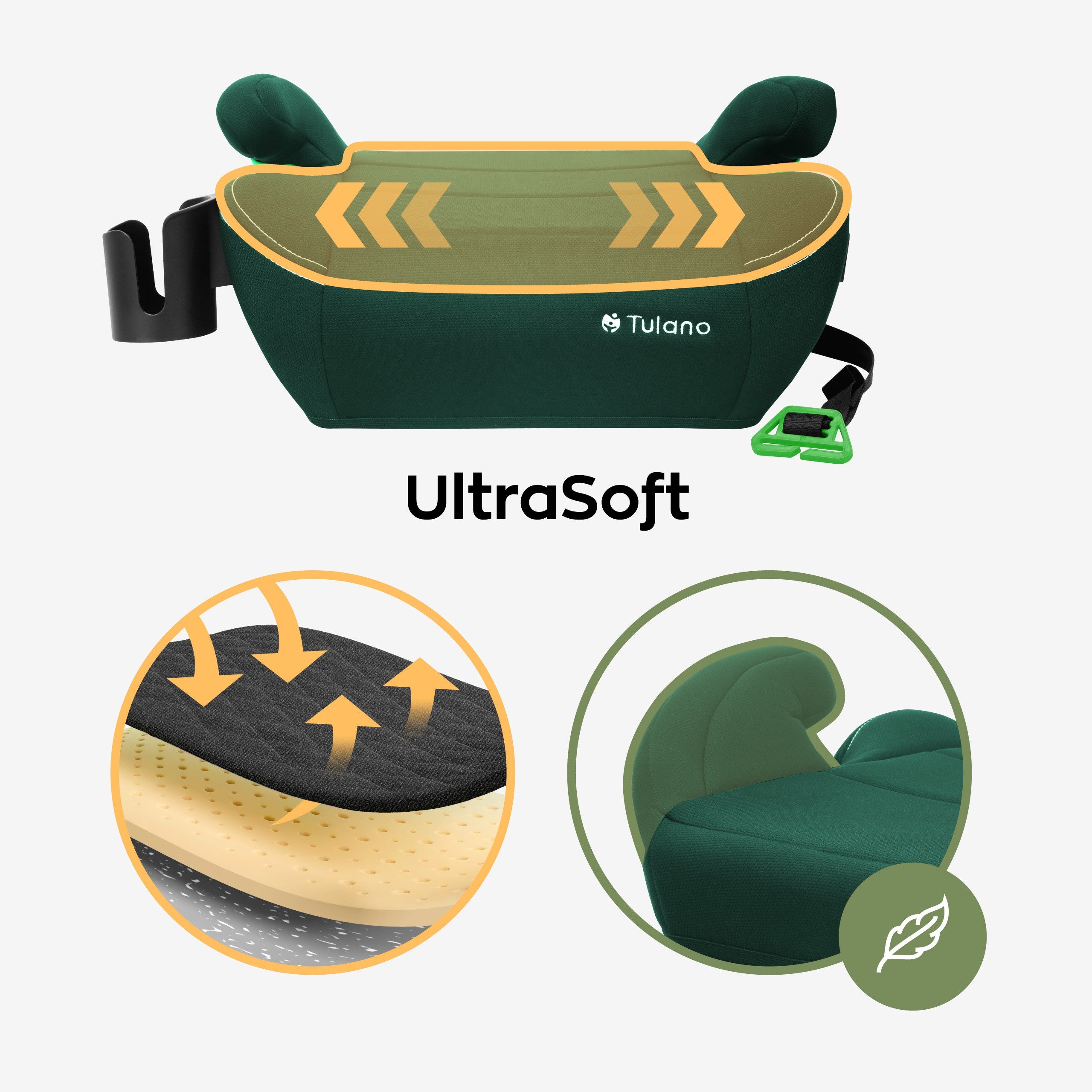 Autosedačka podsedák Tulano Cabby 25 Green 125-150cm I-Size
