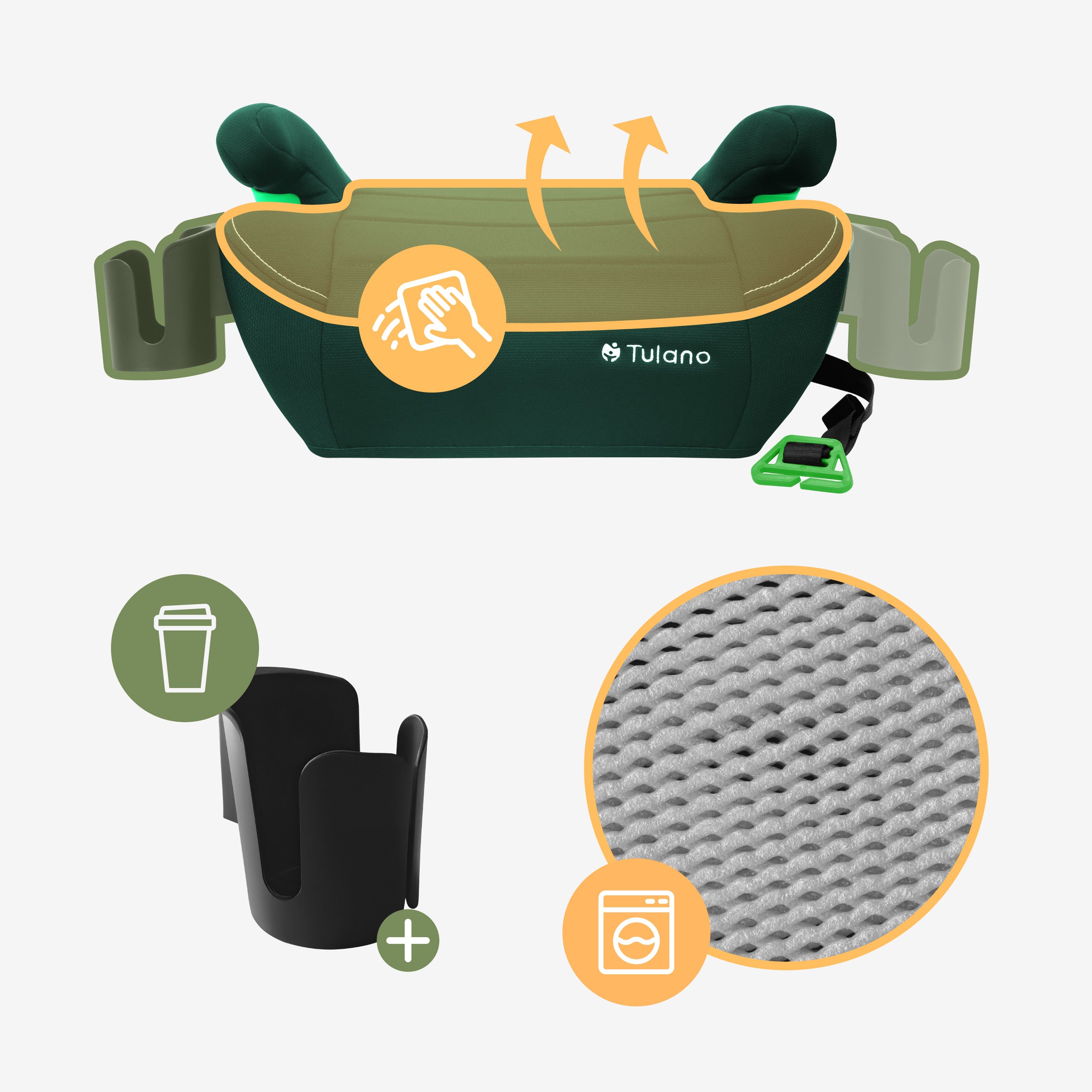 Autosedačka podsedák Tulano Cabby 25 Green 125-150cm I-Size