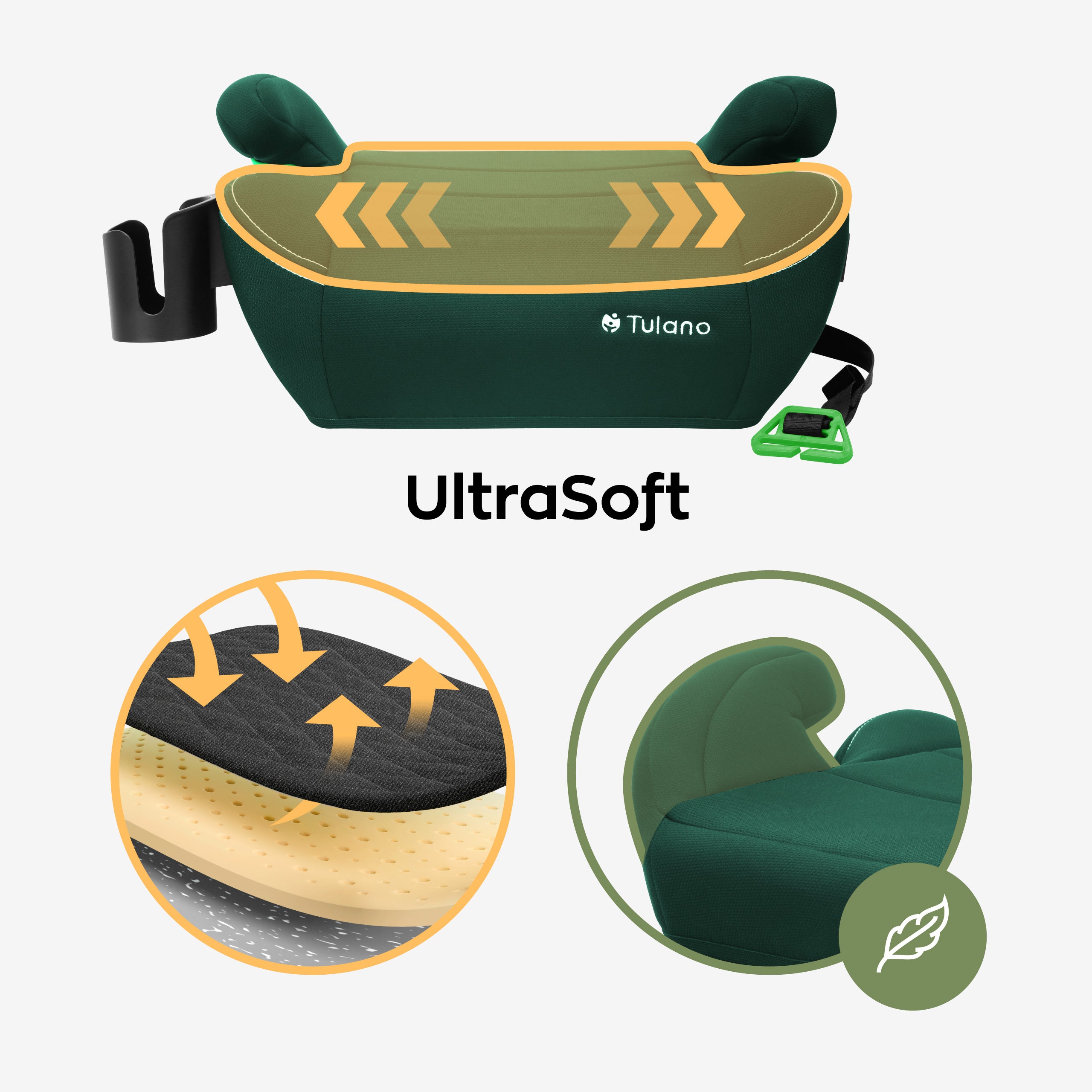 Autosedačka podsedák Tulano Cabby 25 Green 125-150cm I-Size