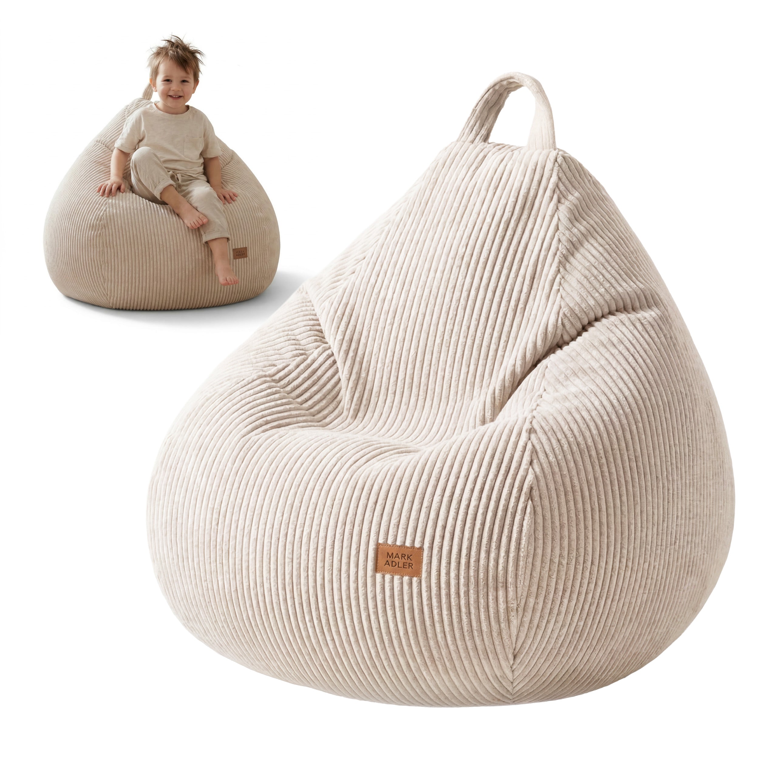 Štruksová sedací pufová souprava béžová Mark Adler Comfy 1.0 Beige