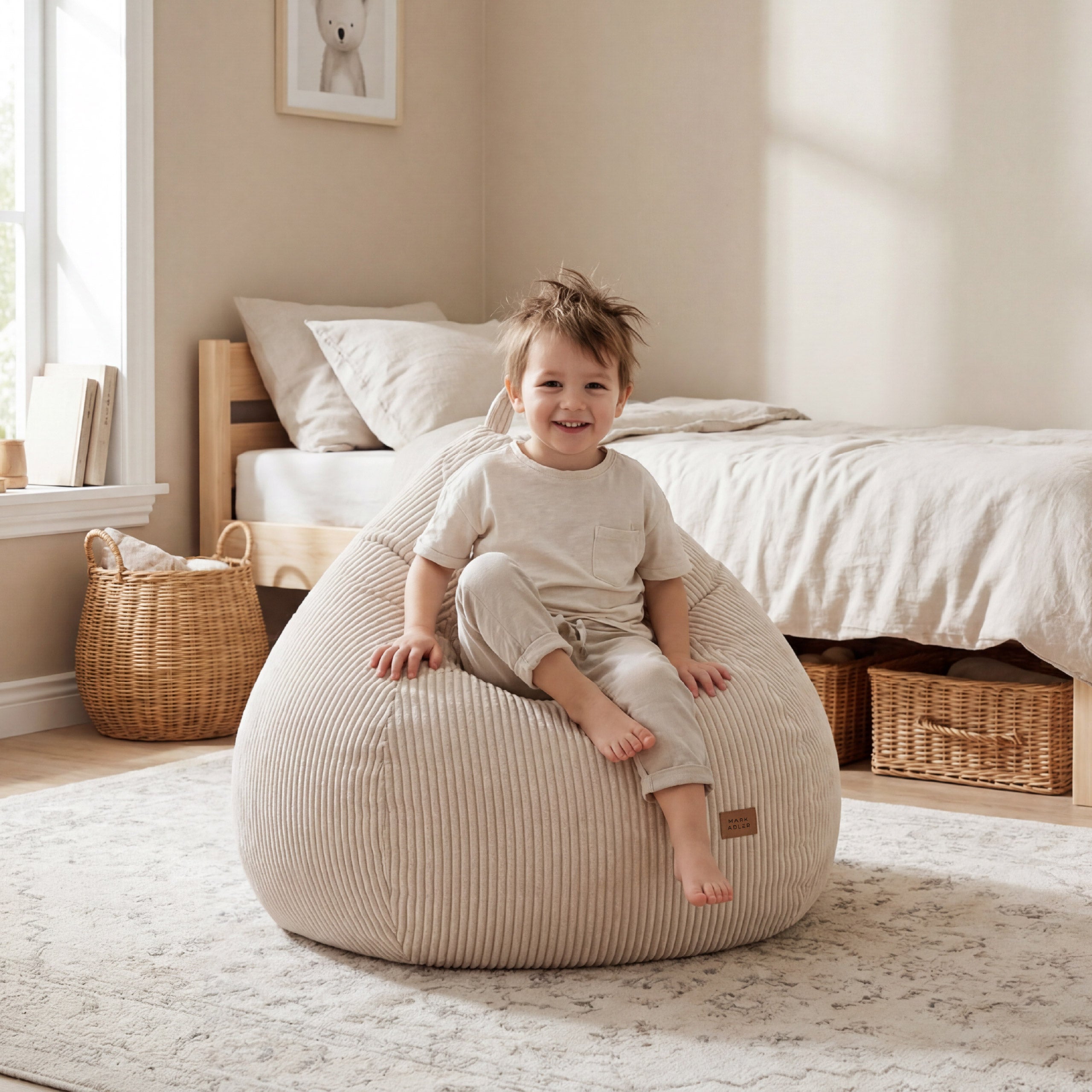 Štruksová sedací pufová souprava béžová Mark Adler Comfy 1.0 Beige
