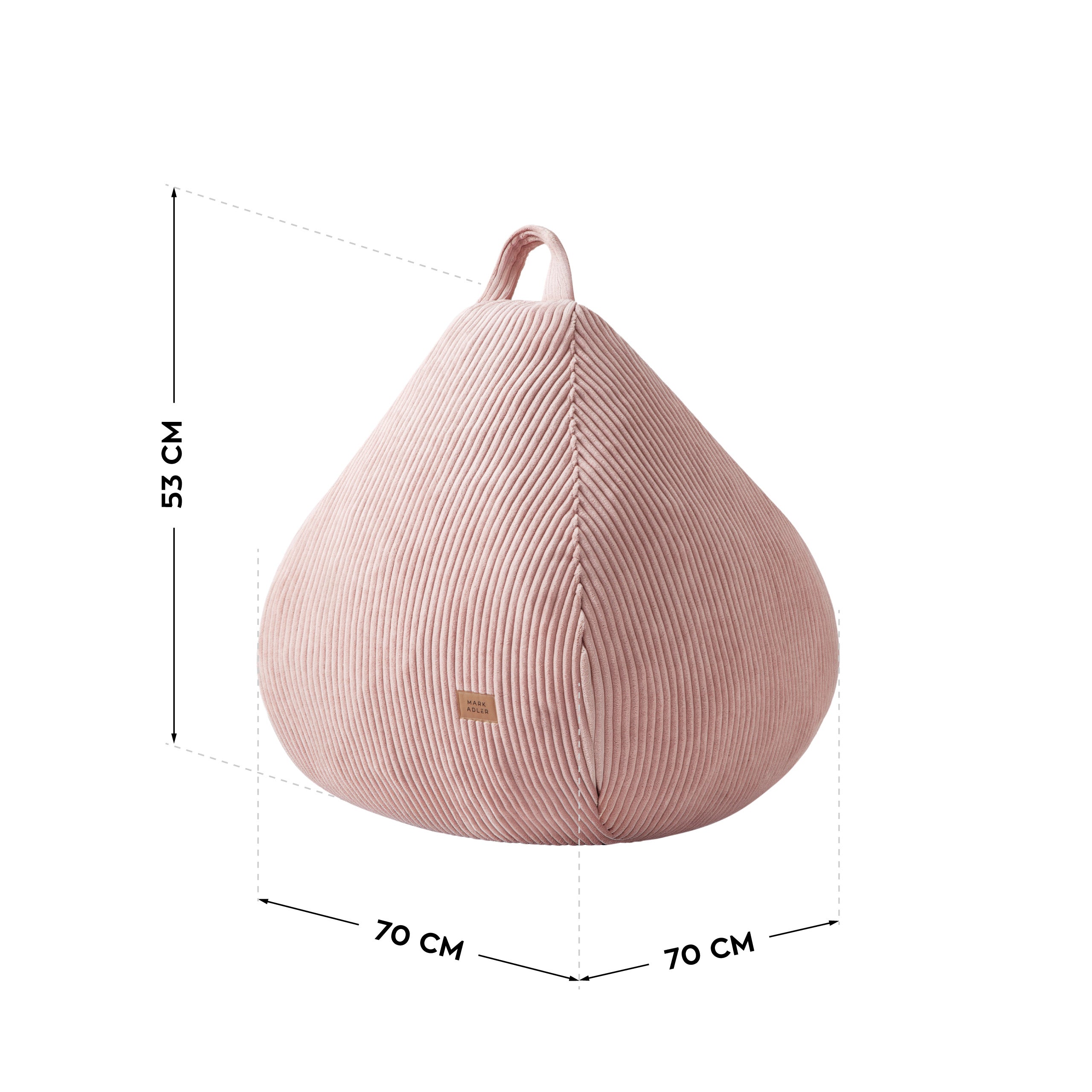 Šedý sedací vak Mark Adler Comfy 1.0 růžový