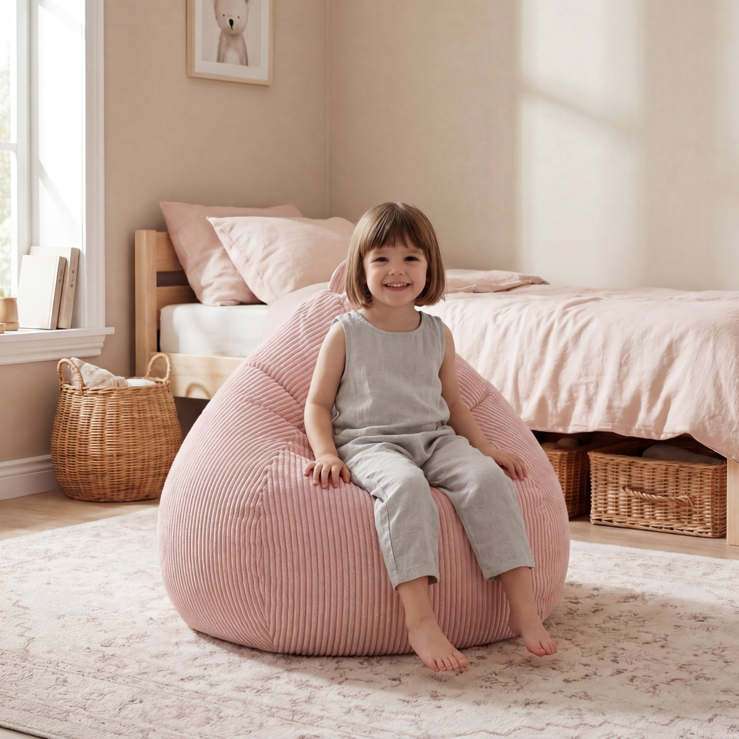 Šedý sedací vak Mark Adler Comfy 1.0 růžový