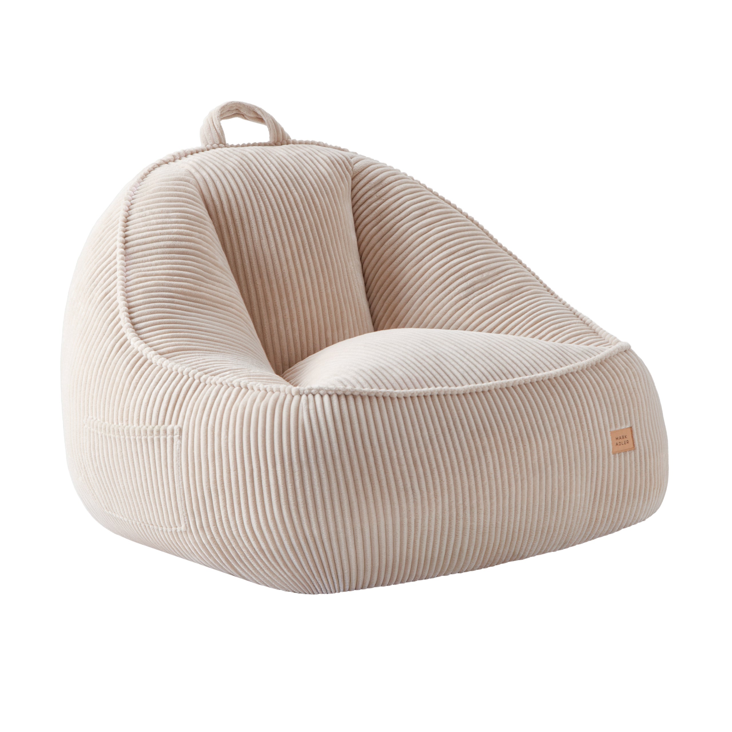 Manšestrové křeslo puf s opěradlem Mark Adler Comfy 4.0 Beige