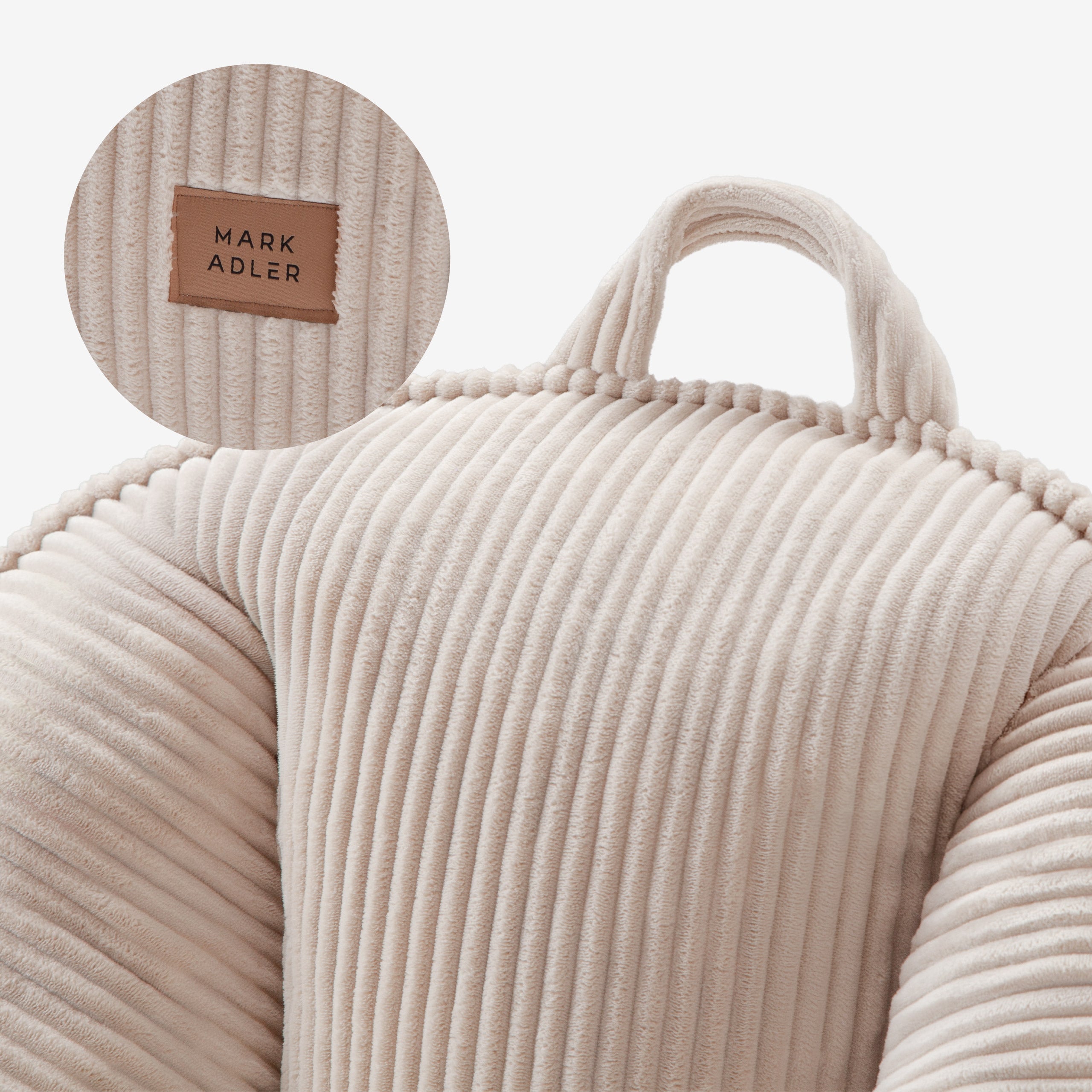 Manšestrové křeslo puf s opěradlem Mark Adler Comfy 4.0 Beige