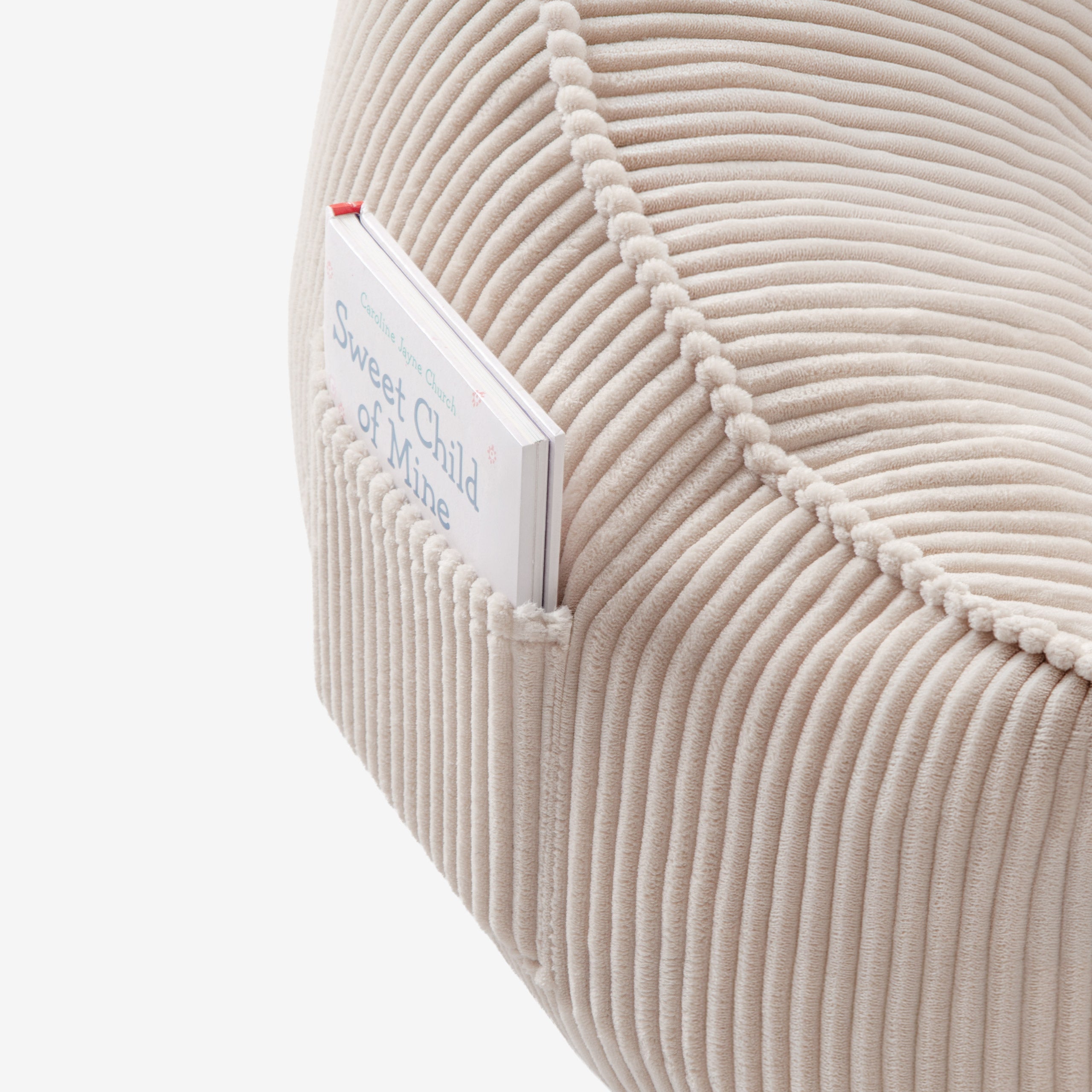 Manšestrové křeslo puf s opěradlem Mark Adler Comfy 4.0 Beige