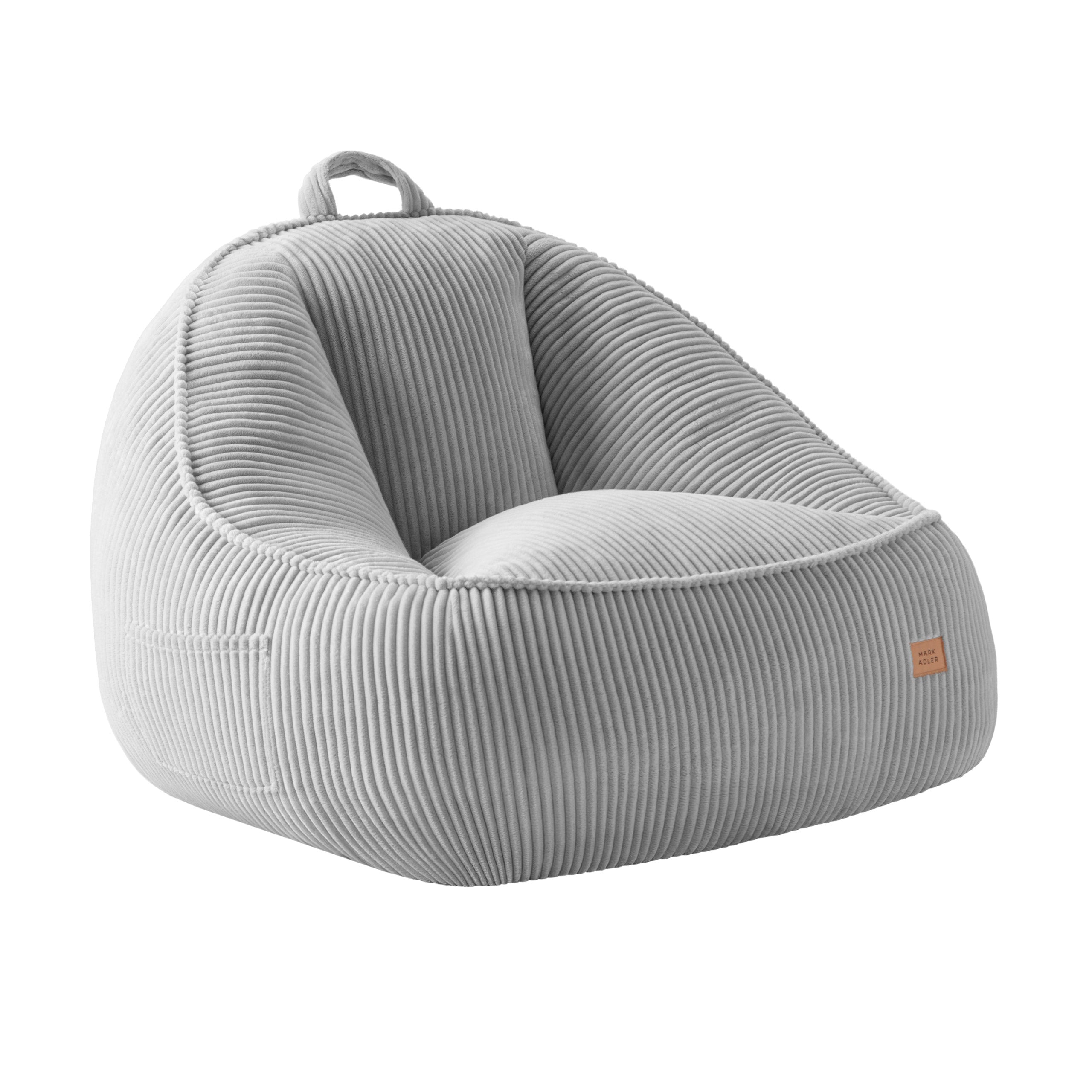 Manšestrové křeslo puf s opěradlem Mark Adler Comfy 4.0 Grey