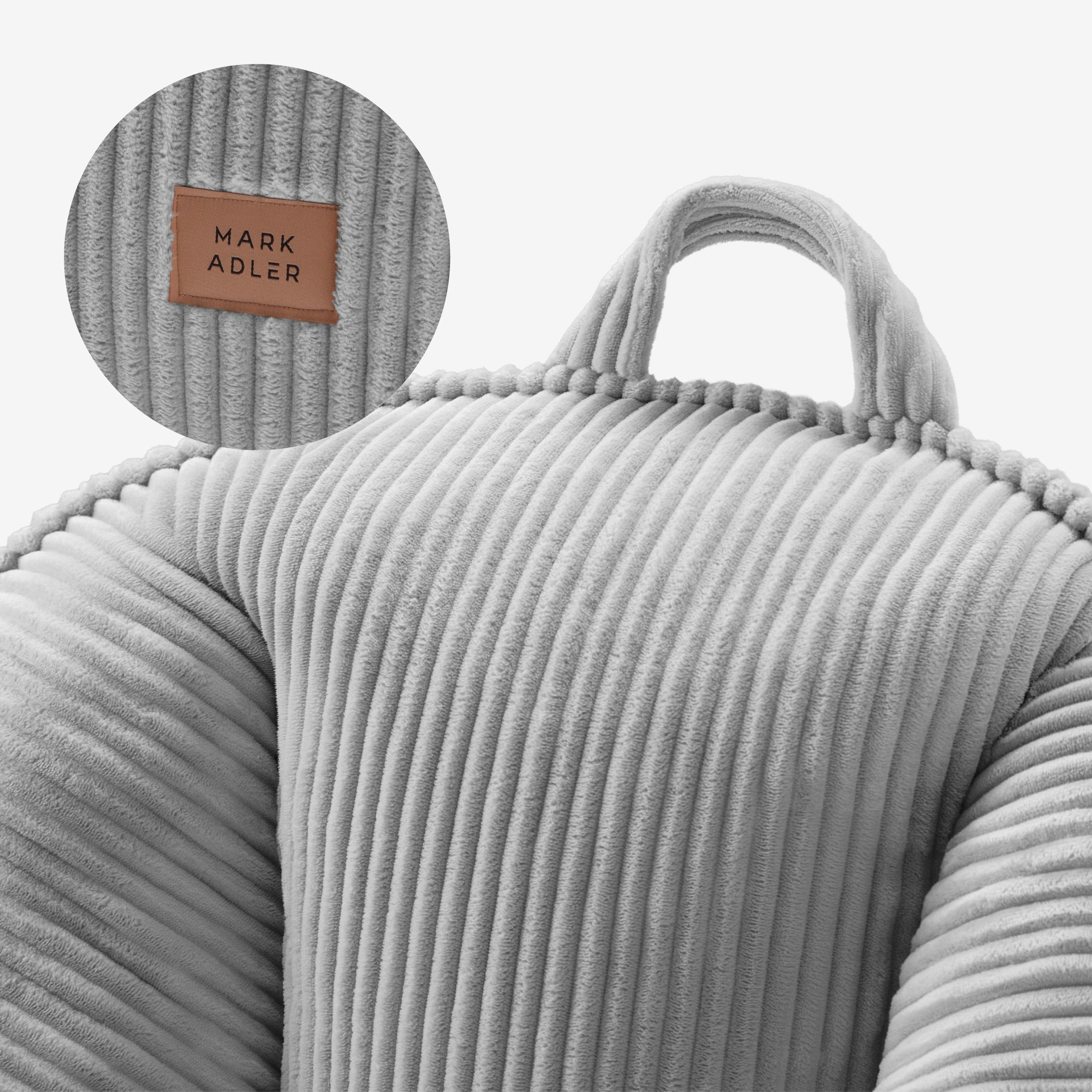 Manšestrové křeslo puf s opěradlem Mark Adler Comfy 4.0 Grey