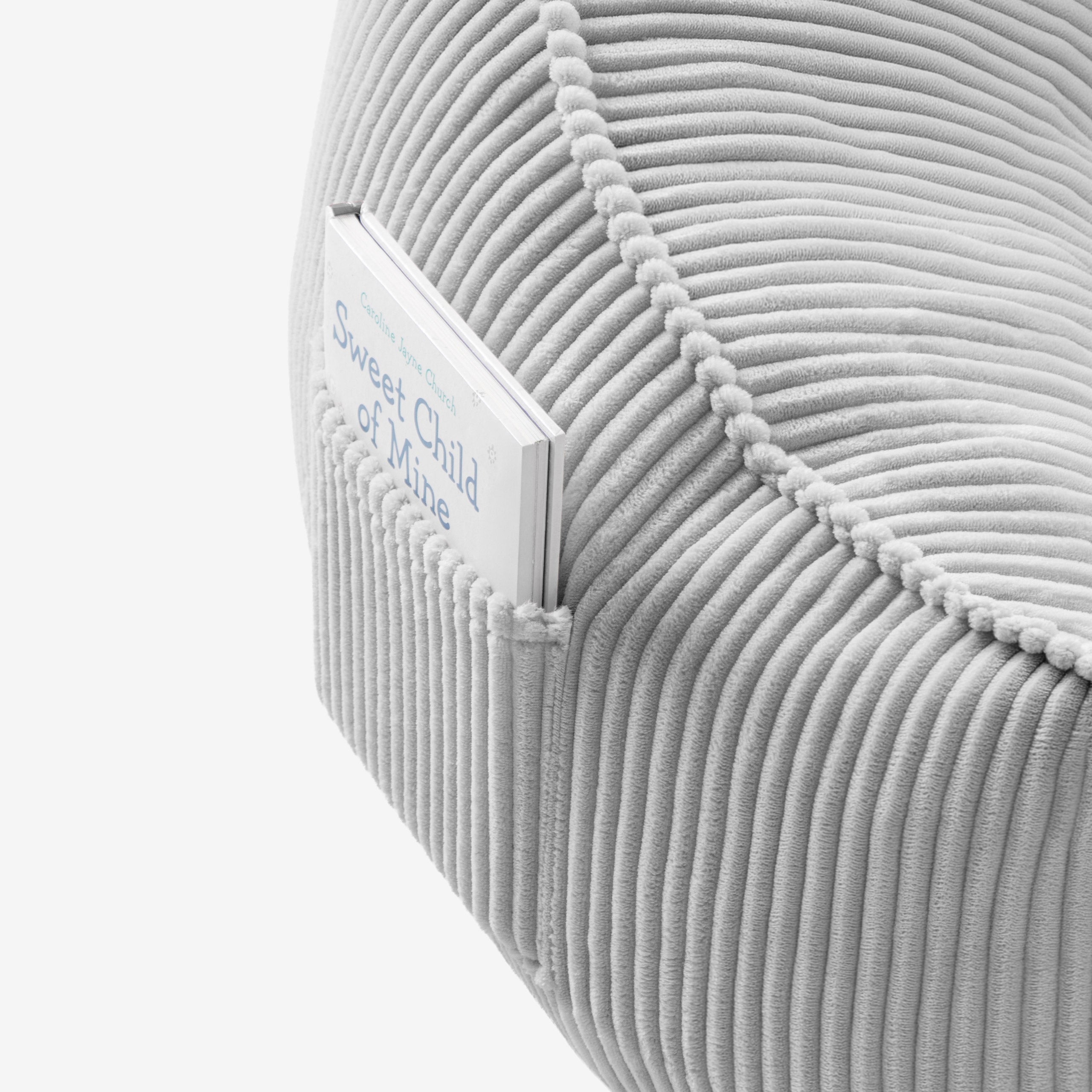 Manšestrové křeslo puf s opěradlem Mark Adler Comfy 4.0 Grey