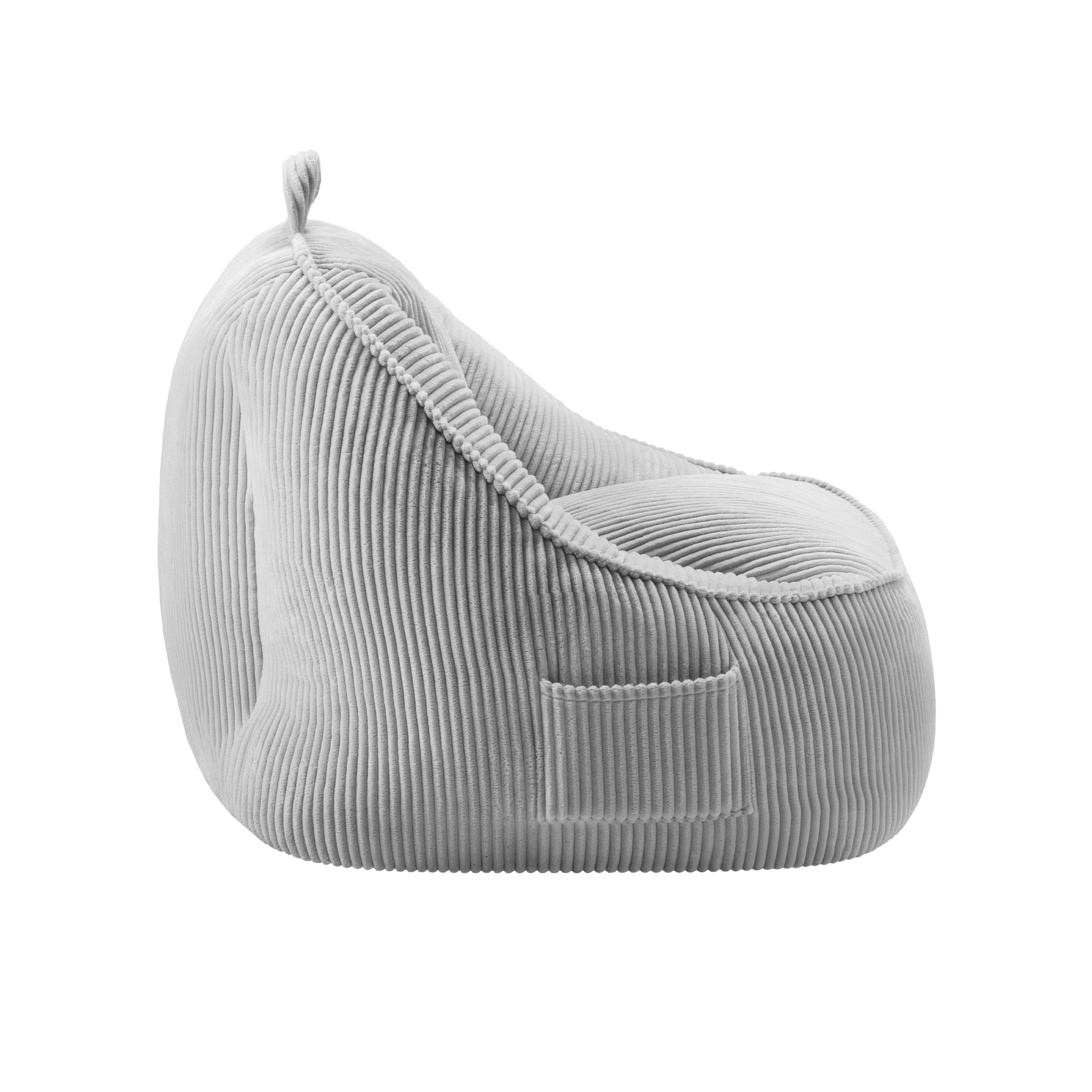 Manšestrové křeslo puf s opěradlem Mark Adler Comfy 4.0 Grey
