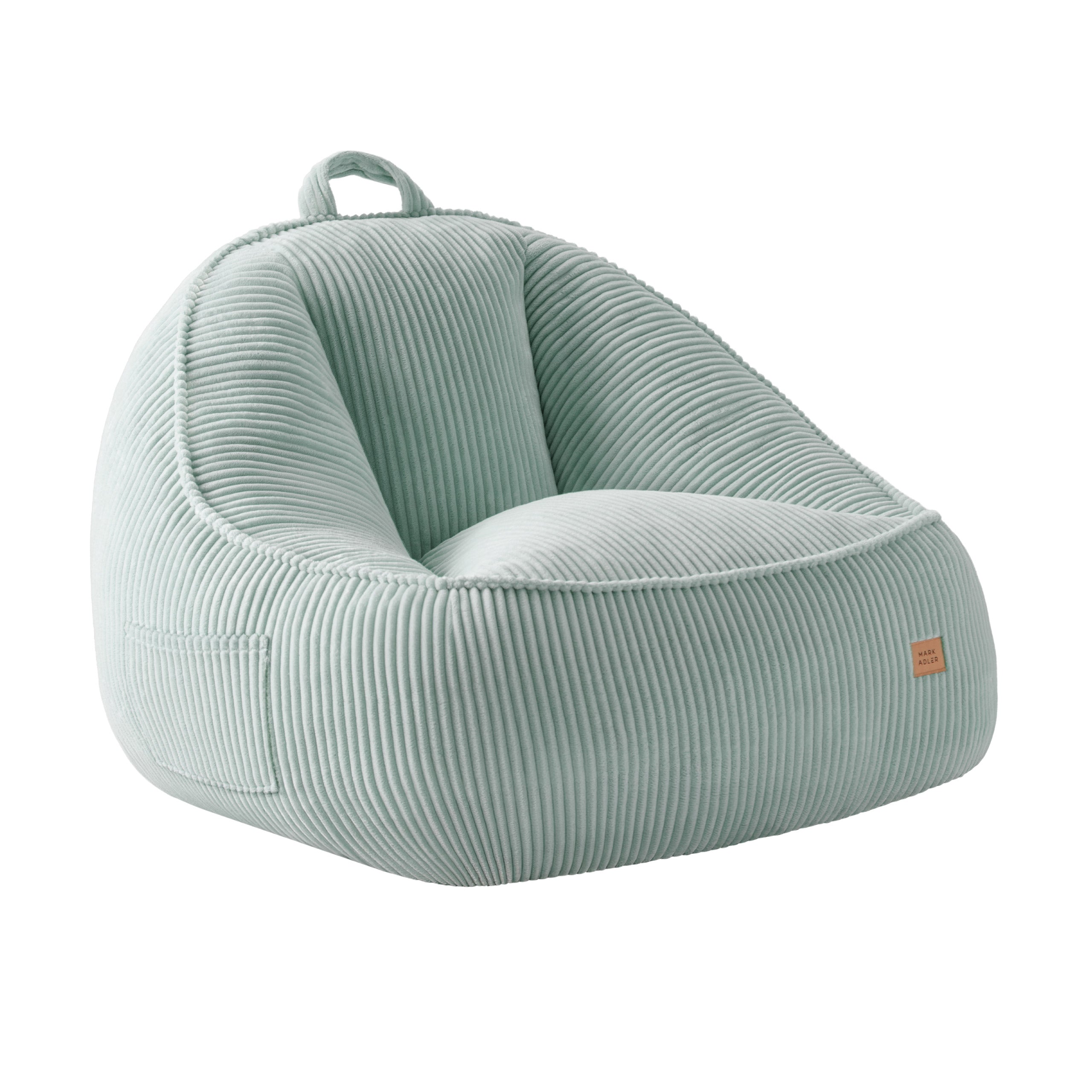 Manšestrové křeslo puf s opěradlem Mark Adler Comfy 4.0 Sage