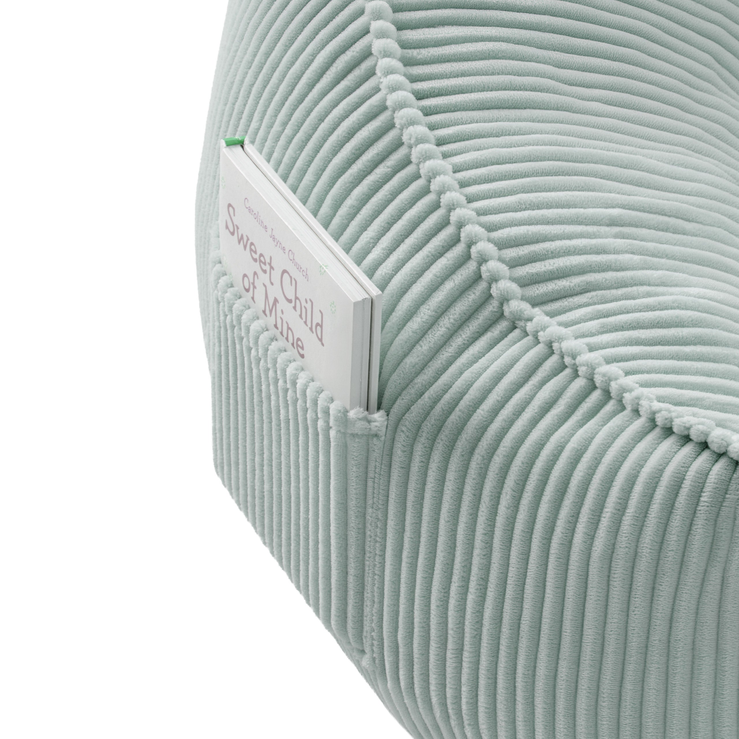 Manšestrové křeslo puf s opěradlem Mark Adler Comfy 4.0 Sage