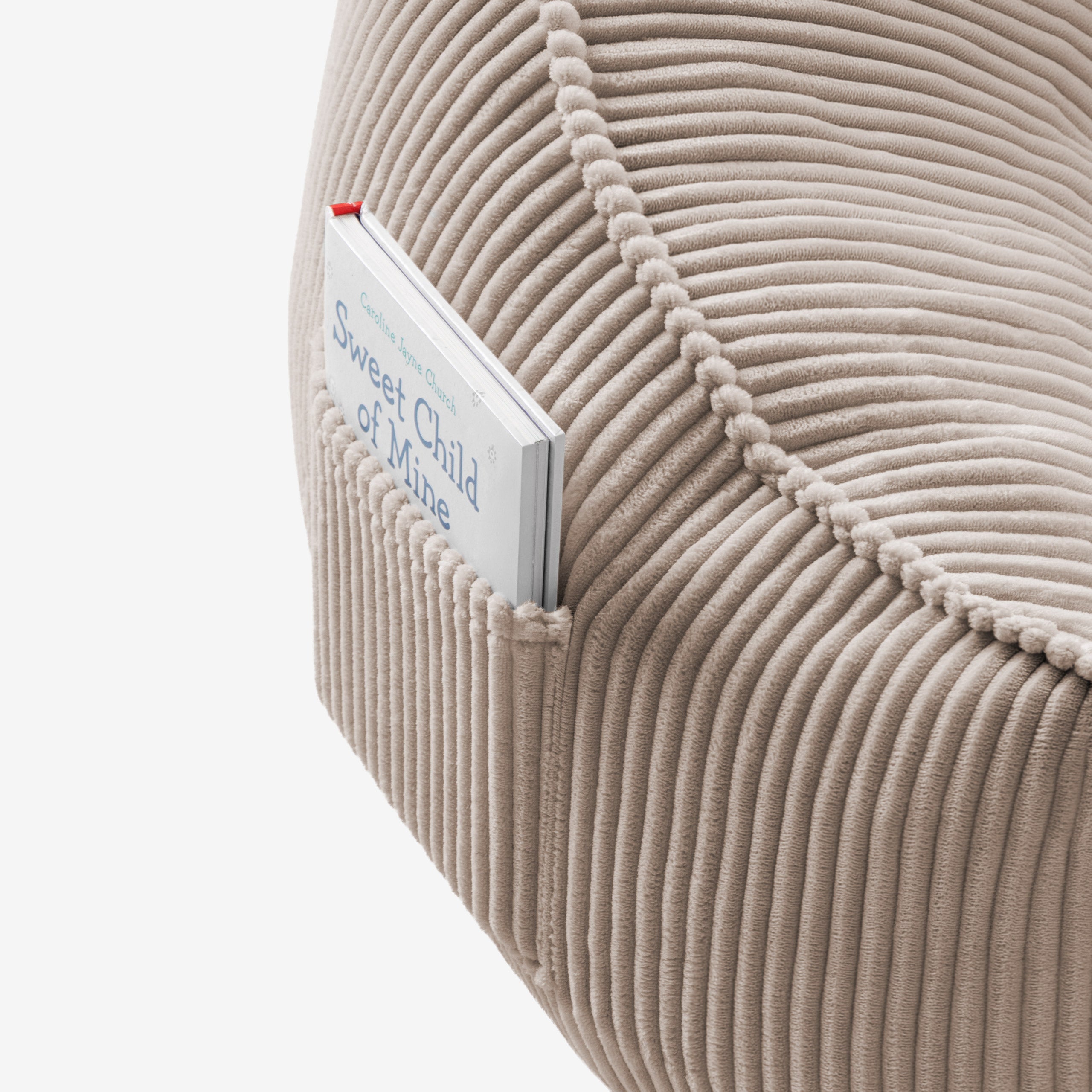 Manšestrové křeslo puf s opěradlem Mark Adler Comfy 4.0 Taupe