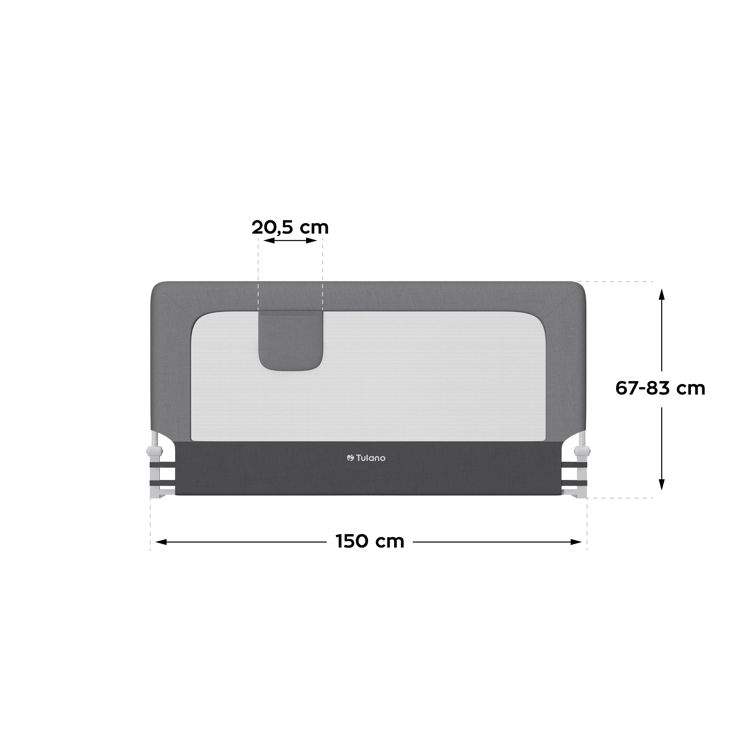 Ochranná zábrana na postel 150cm Tulano Cover 25 Grey