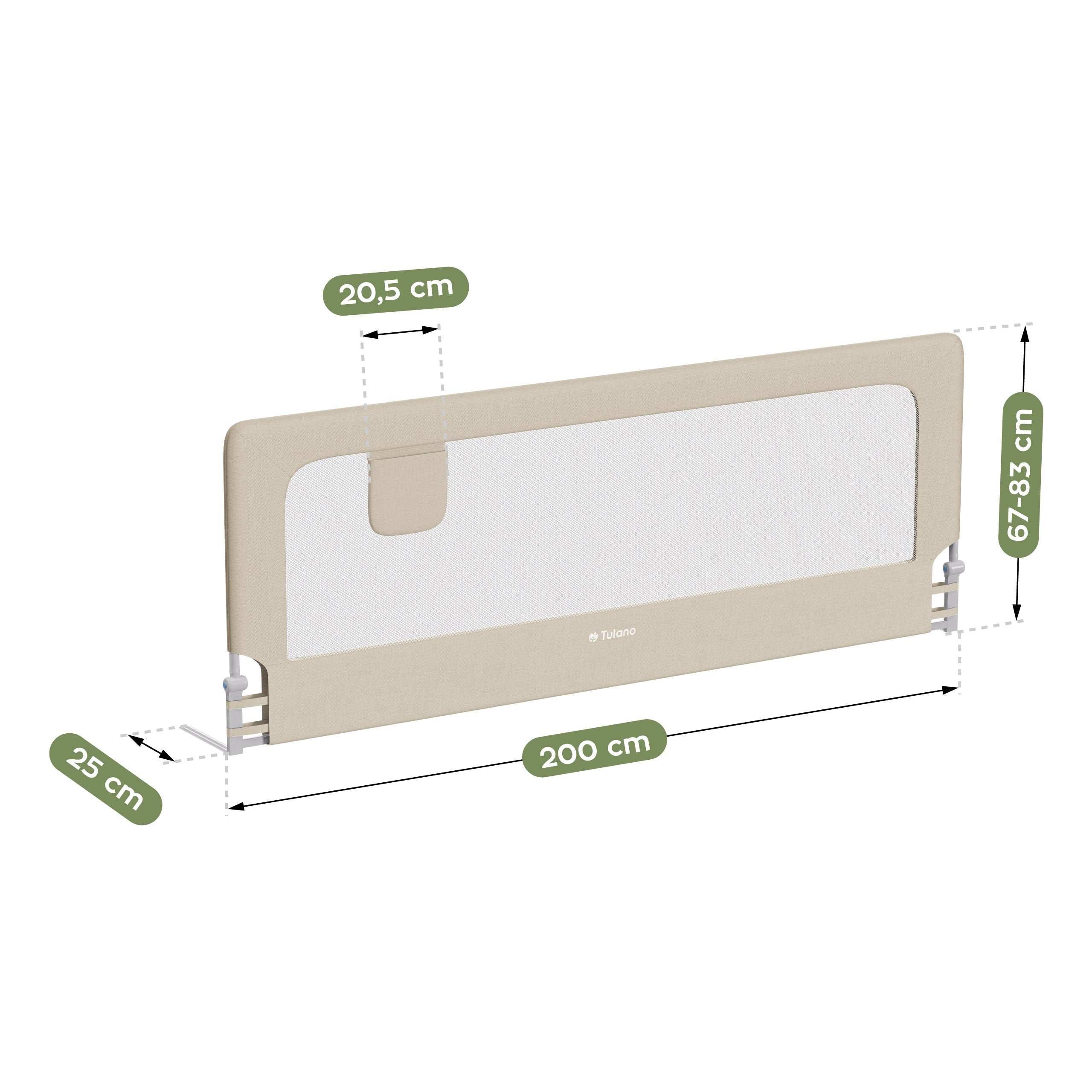 Ochranná zábrana k posteli 200 cm Tulano Cover 30 Beige