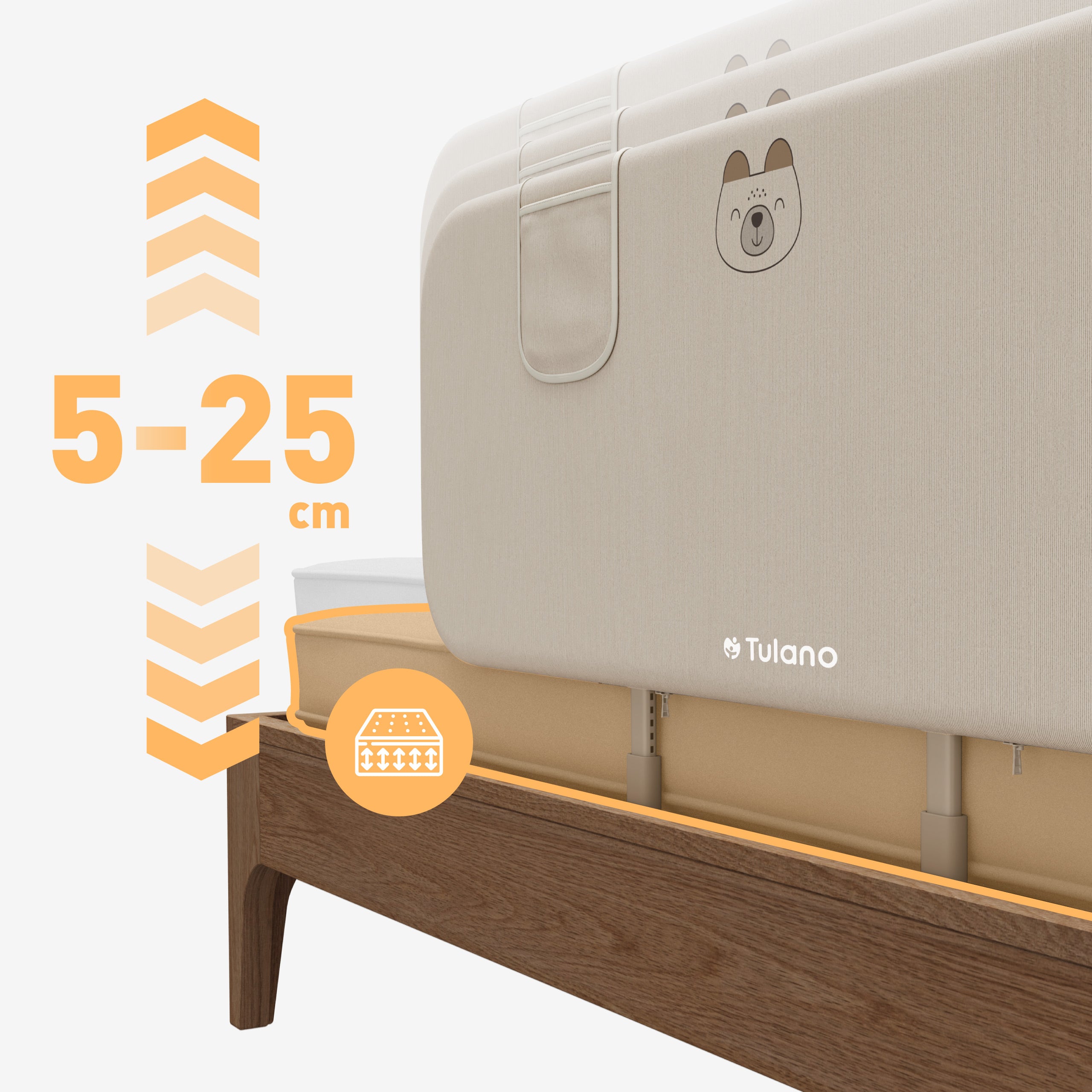 Dětská zábrana na postel Tulano Cover 50 Beige