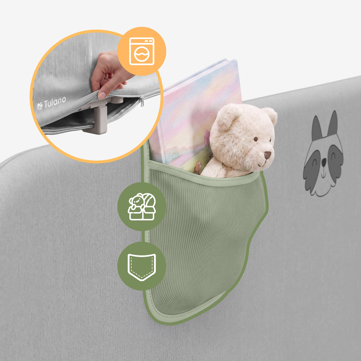Zábrana na postel 120 cm Cover 50 Grey