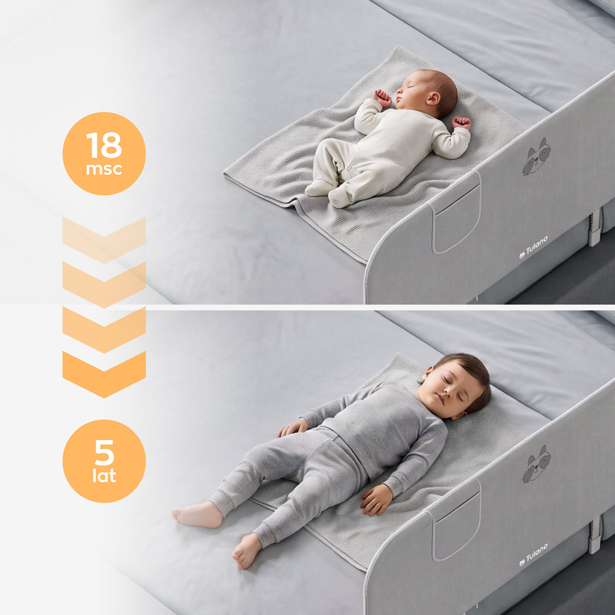 Zábrana na postel 120 cm Cover 50 Grey