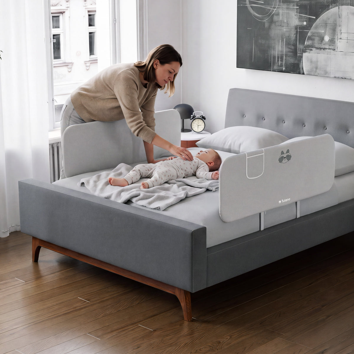 Zábrana na postel 120 cm Cover 50 Grey