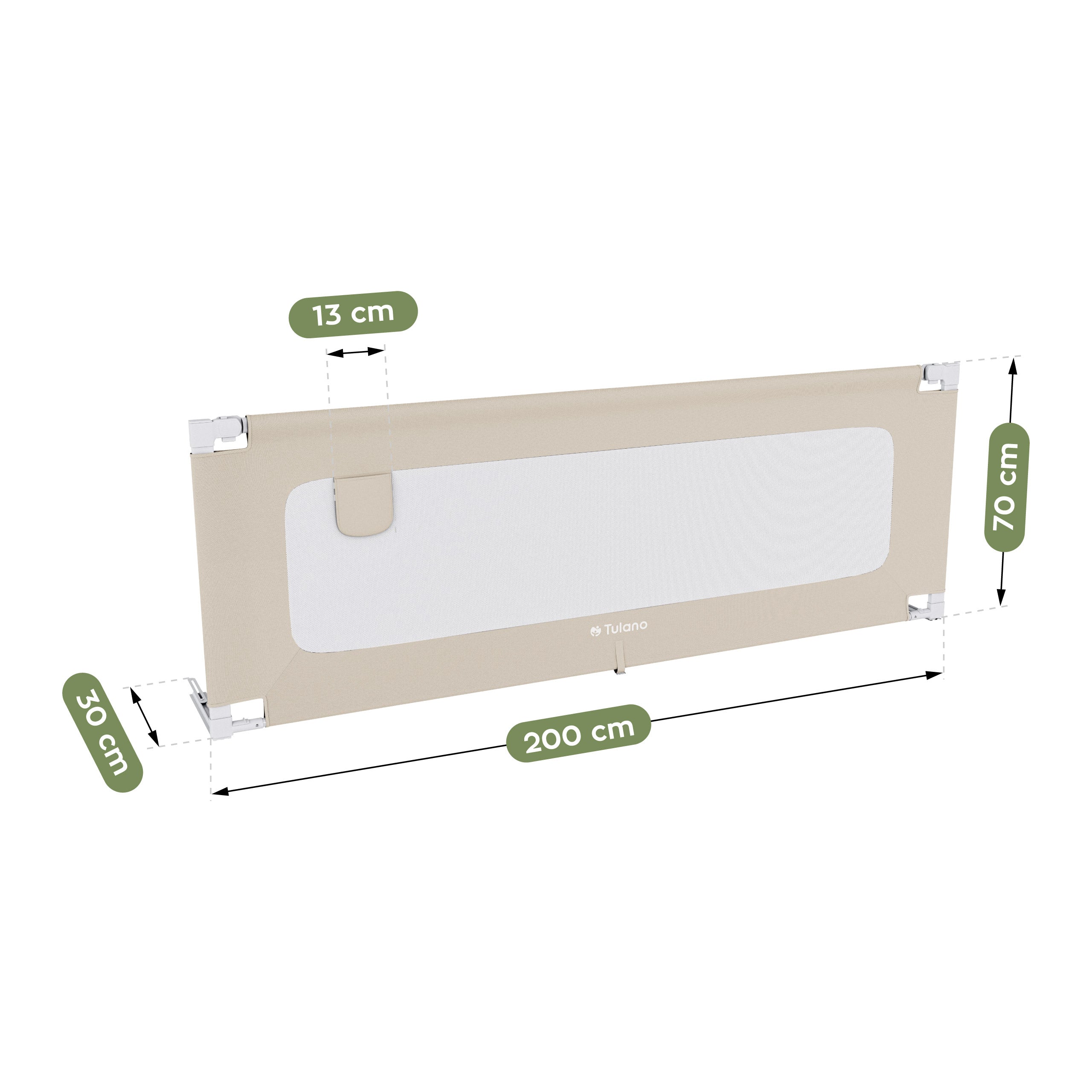 Ochranná zábrana k posteli 200 cm Tulano Cover 40 Beige