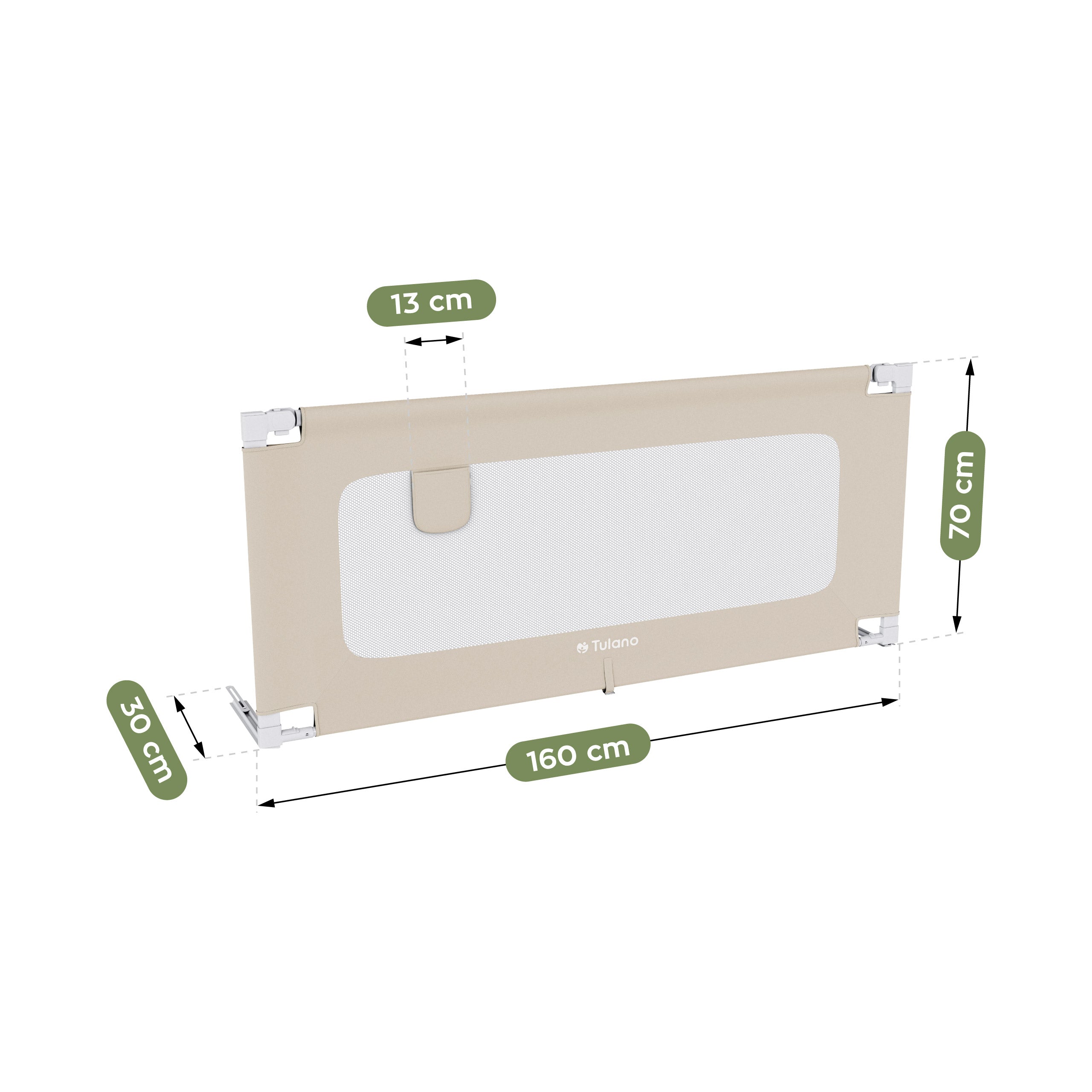 Ochranná zábrana k posteli 160 cm Tulano Cover 46 Beige