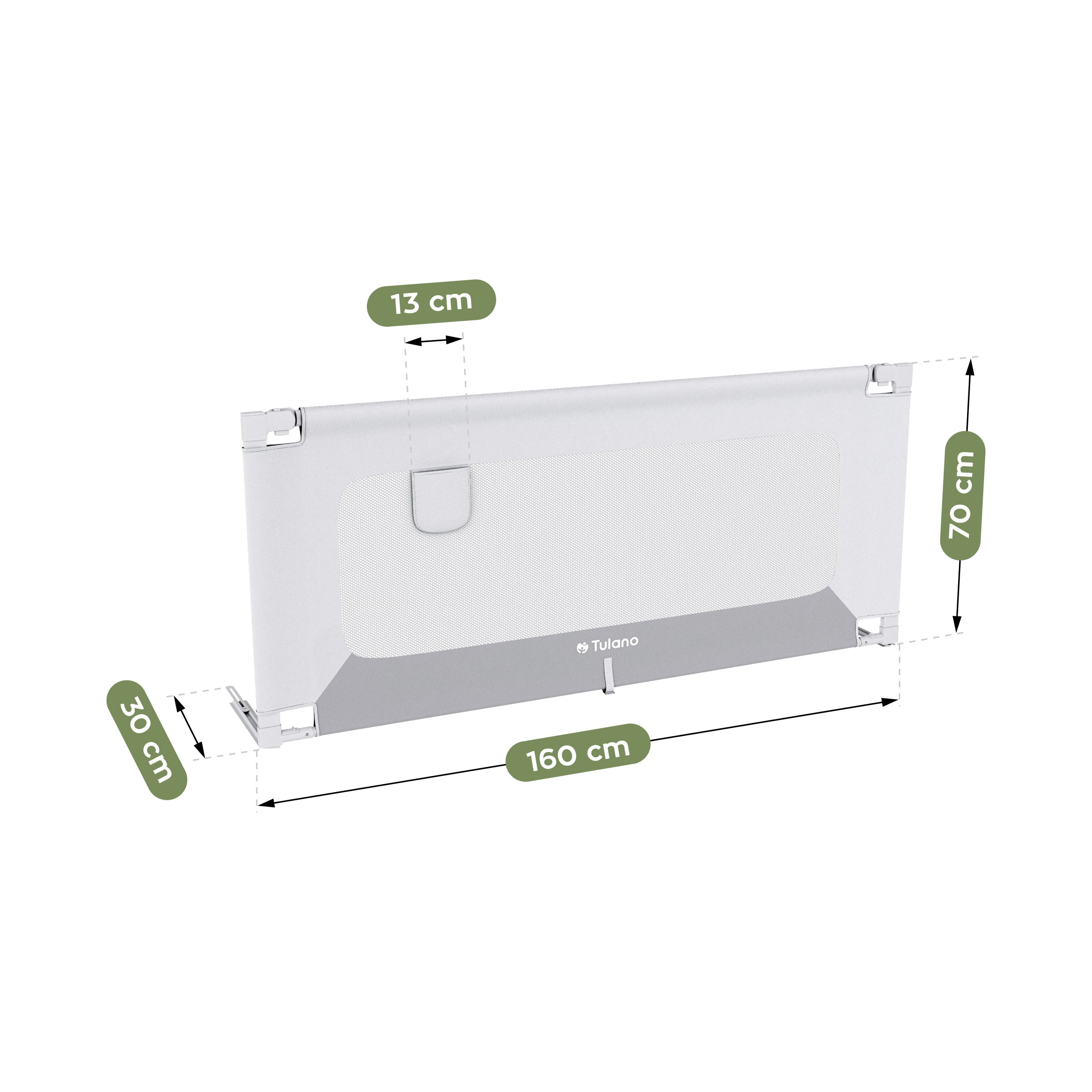 Ochranná zábrana na postel 160cm Tulano Cover 46 White-Grey