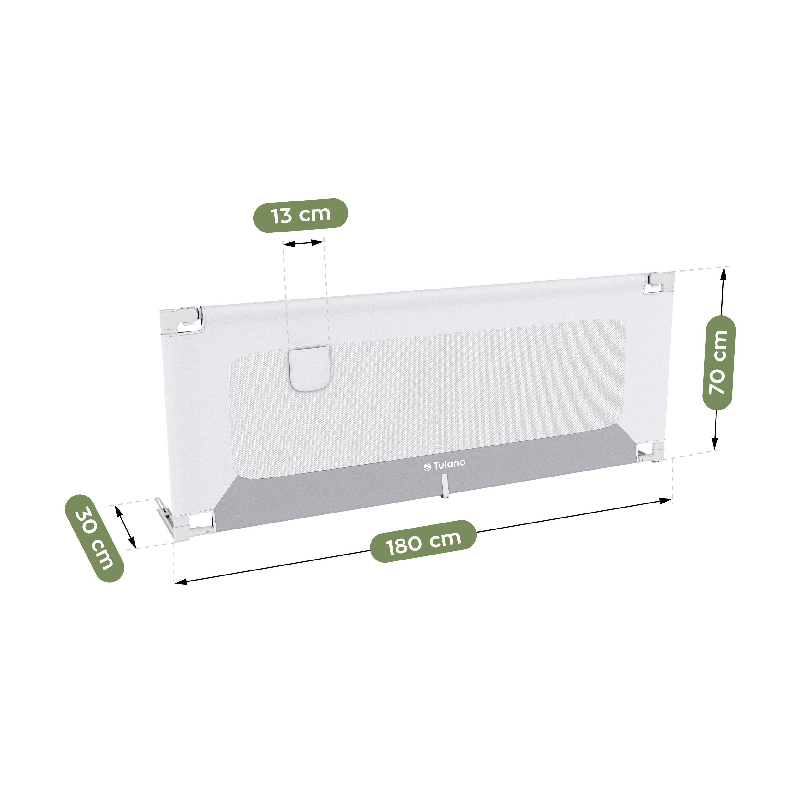 Ochranná zábrana na postel 180cm Tulano Cover 48 White-Grey