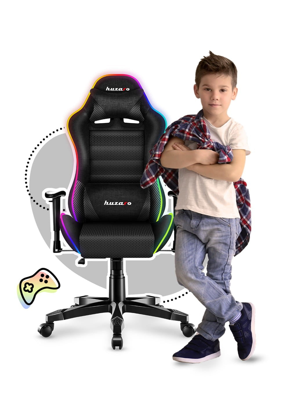 Herní křeslo pro děti HUZARO RANGER 6.0 RGB Mesh