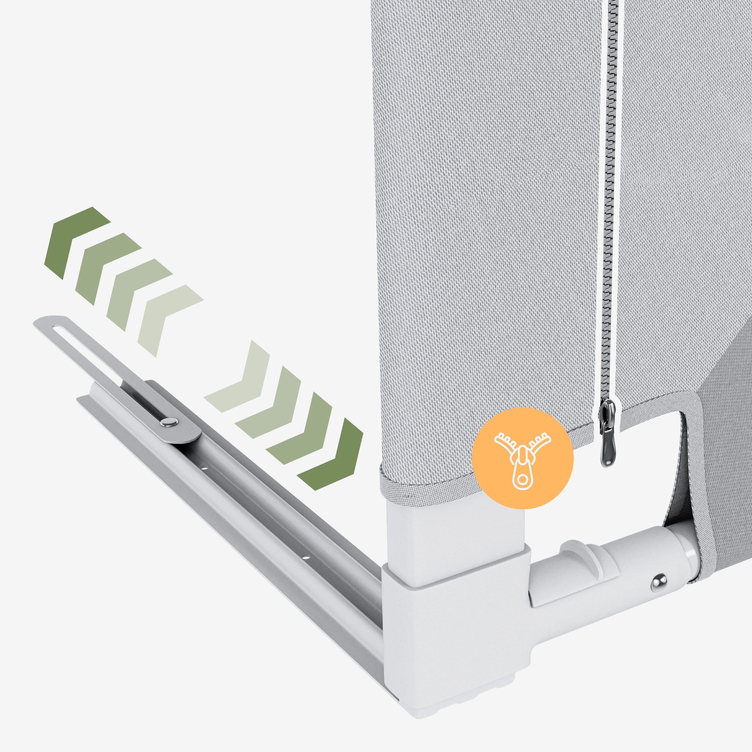 Ochranná zábrana k posteli 140 cm Tulano Cover 44 White-Grey