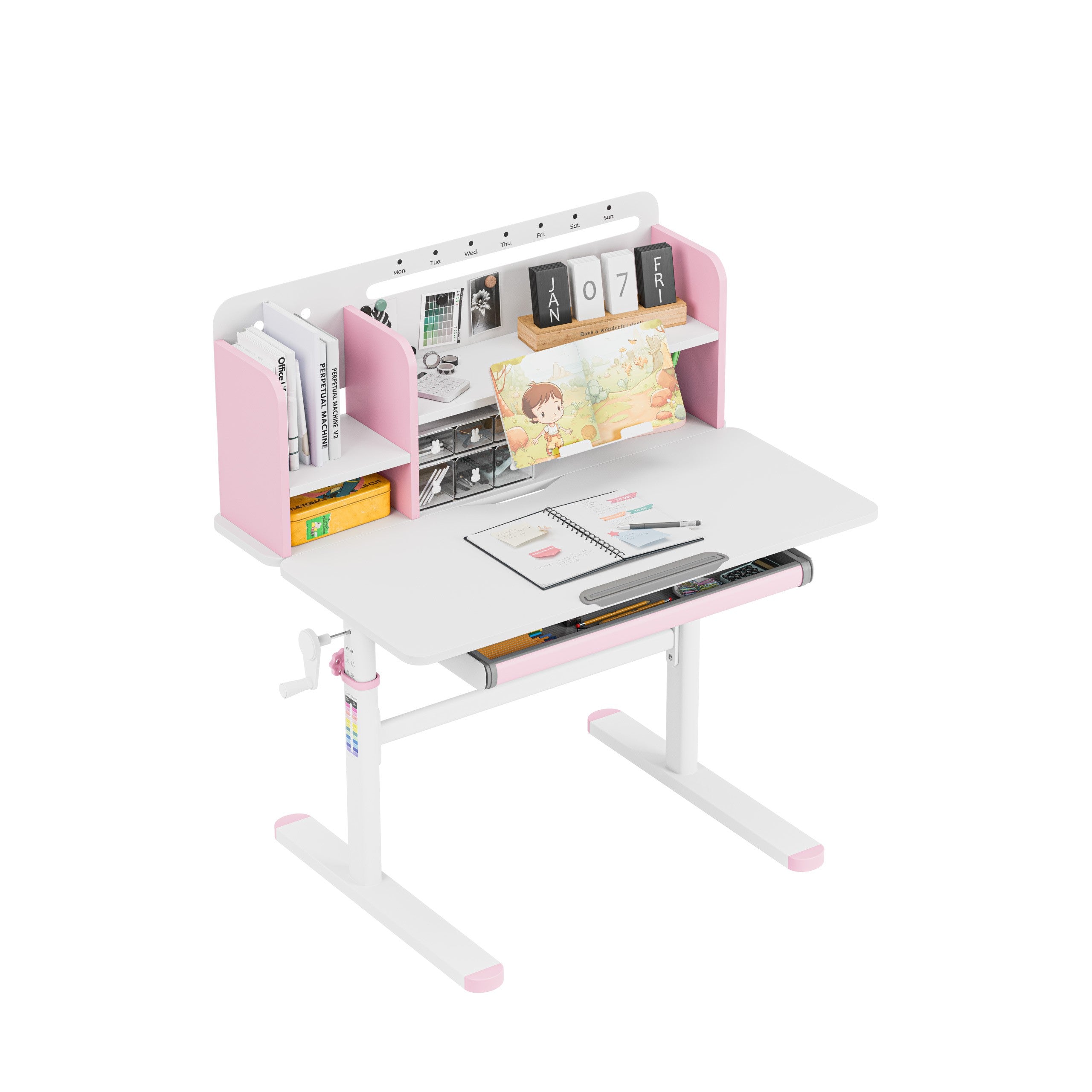 Ergonomický dětský psací stůl Mark Adler Study 5.0 Pink 90 cm