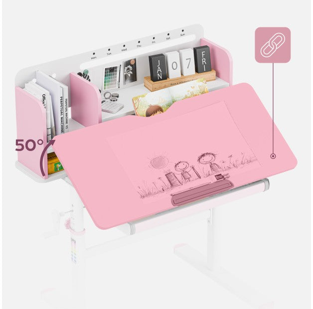 Ergonomický dětský psací stůl Mark Adler Study 5.0 Pink 90 cm
