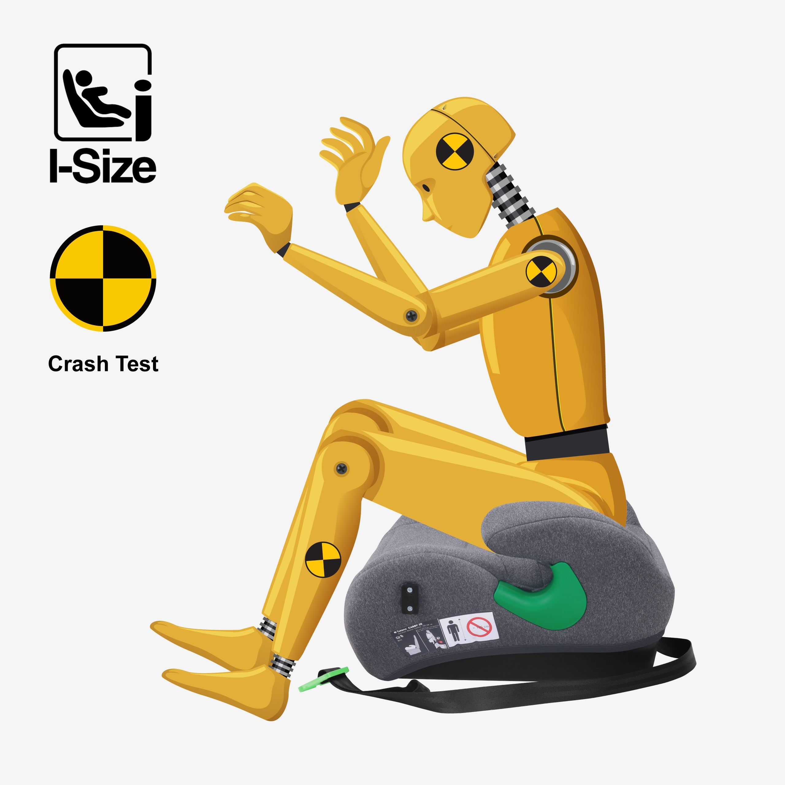 Autosedačka podsedák Tulano Cabby 25 Grey 125 -150cm I-Size