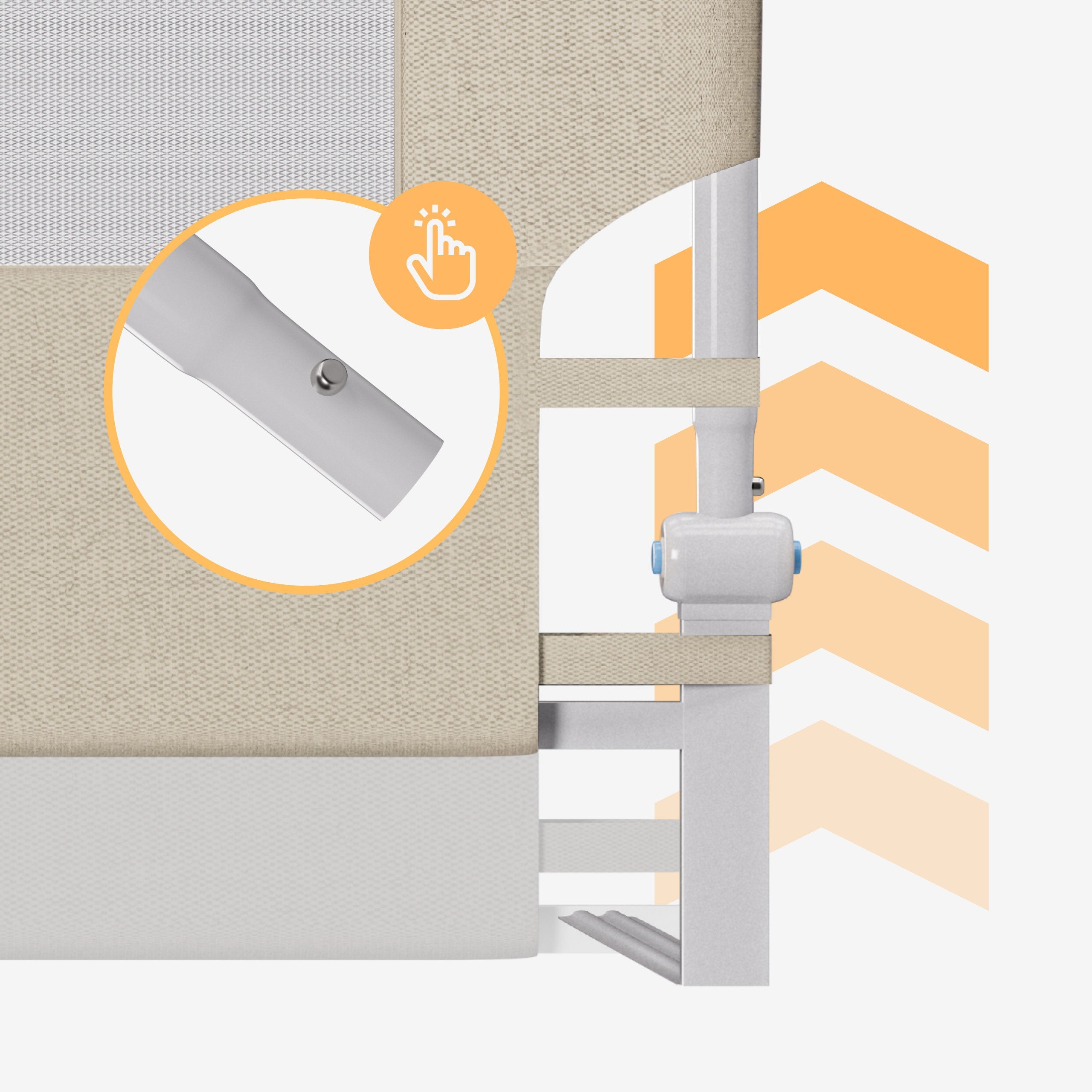 Ochranná zábrana k posteli 200 cm Tulano Cover 30 Beige