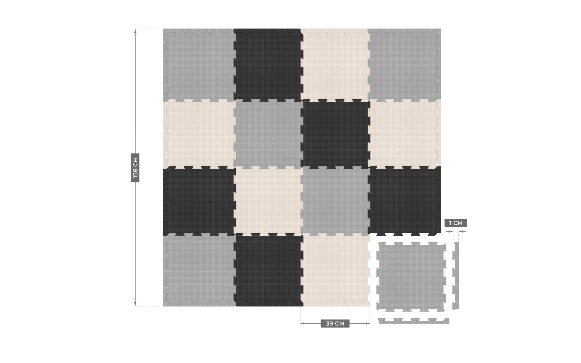 Pěnová podložka puzzle 16 ks TULANO Gioco 16