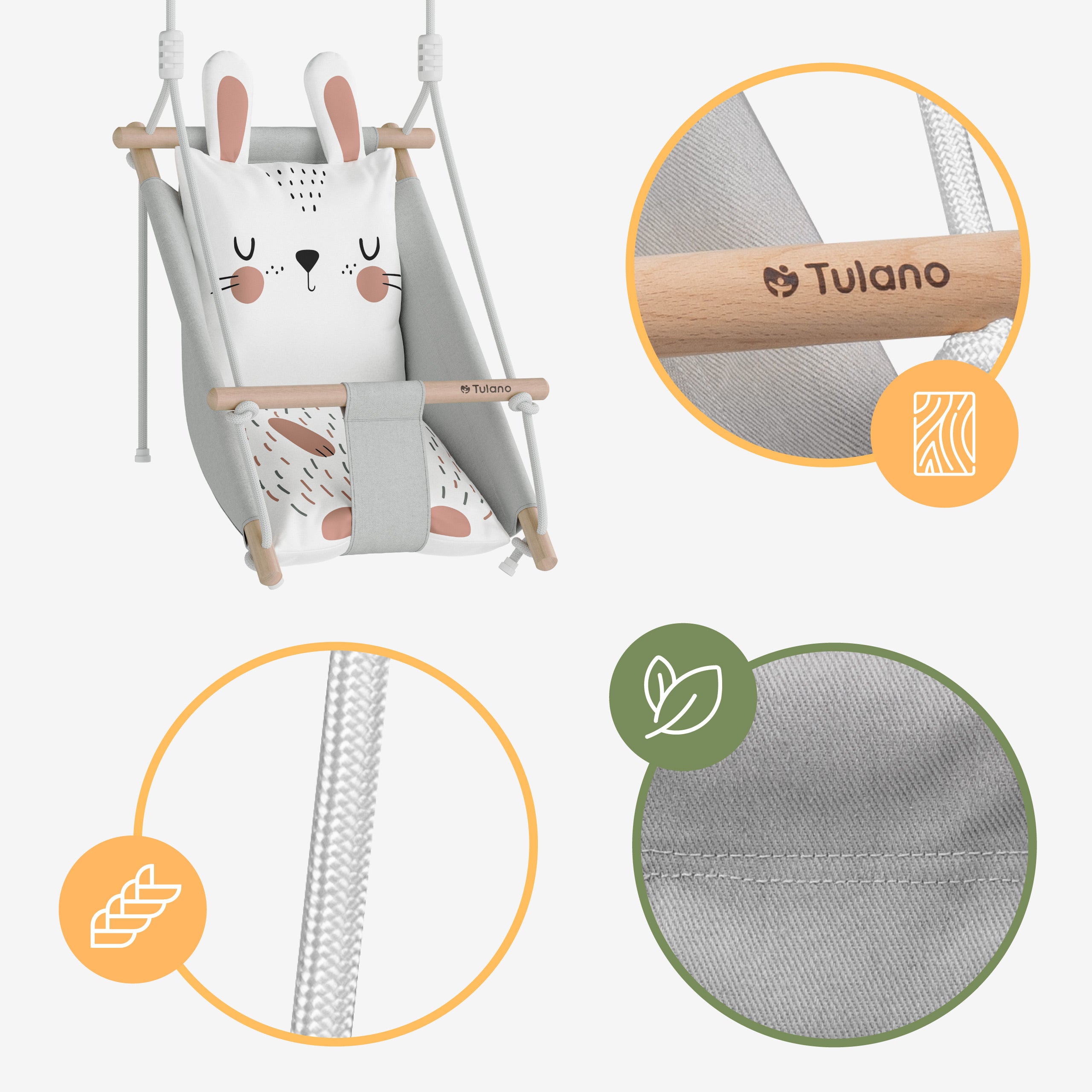 Dětská houpačka Tulano Hop 45 Rabbit